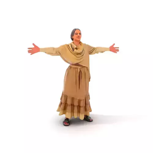 Historical Peasant Woman Model Pack with Detailed Shawl and S... Low-poly 3D model