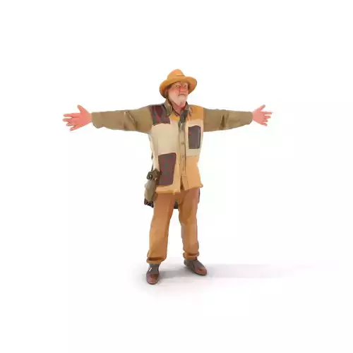 Bearded Man in Patchwork Jacket Model Pack