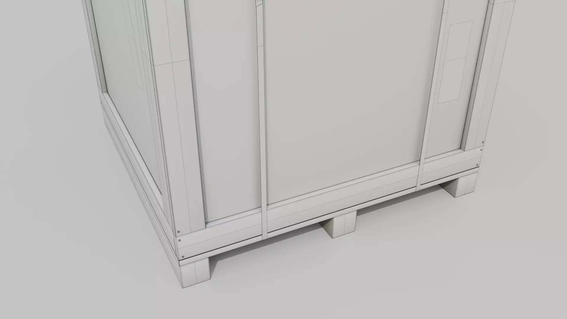 Cube Wooden Crate - Customizable Shipping Box Low-poly 3D model_17