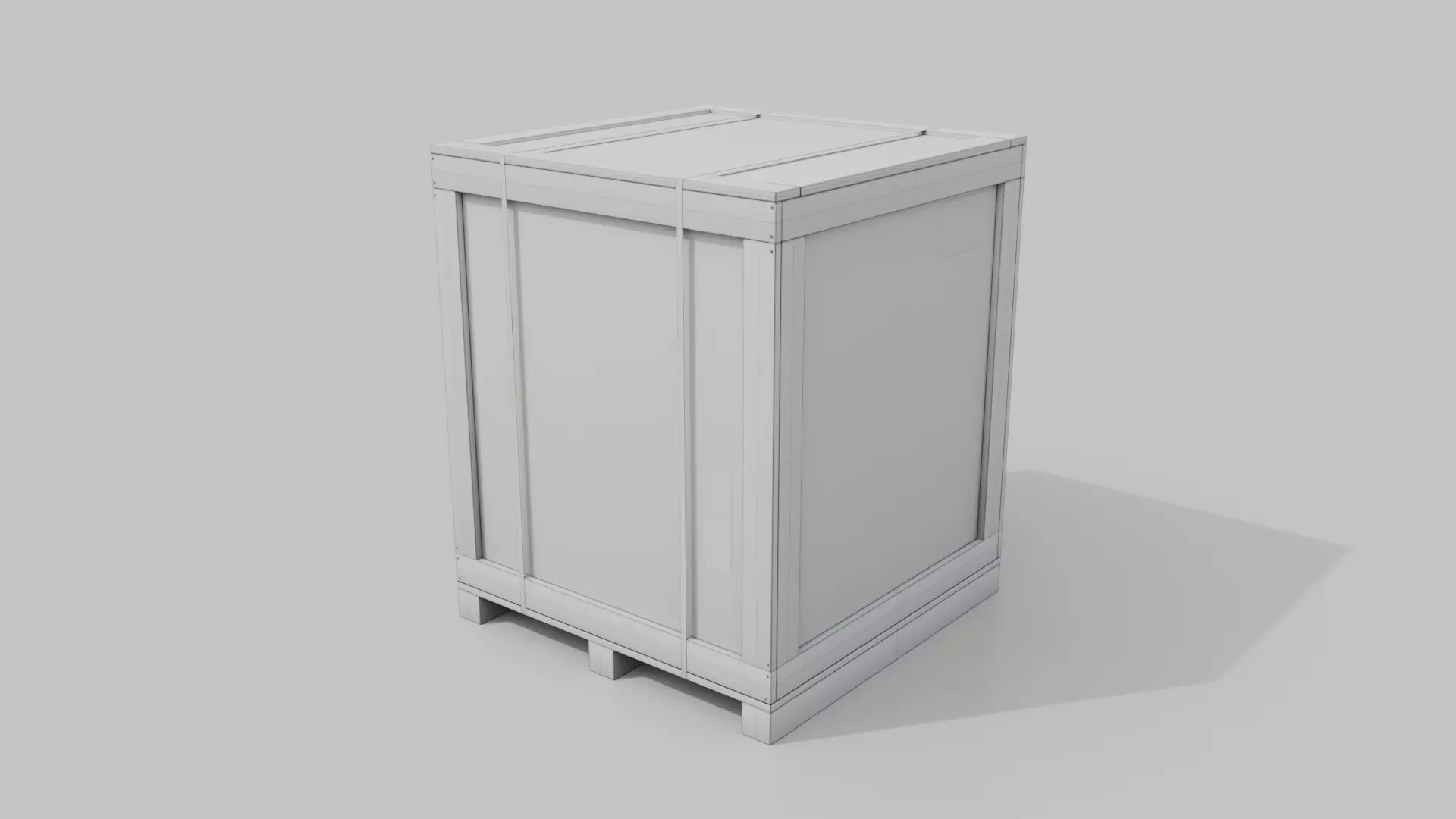 Cube Wooden Crate - Customizable Shipping Box Low-poly 3D model_15