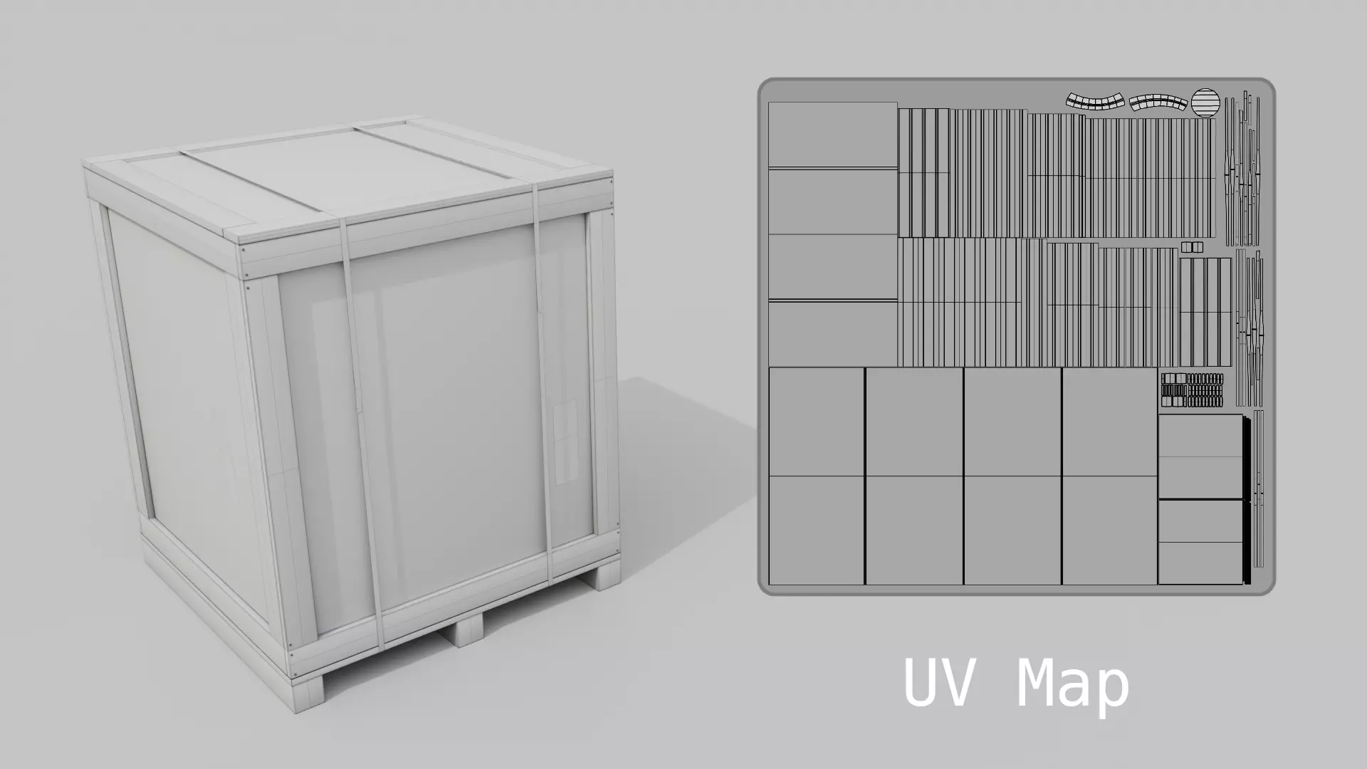 Cube Wooden Crate - Customizable Shipping Box Low-poly 3D model_19