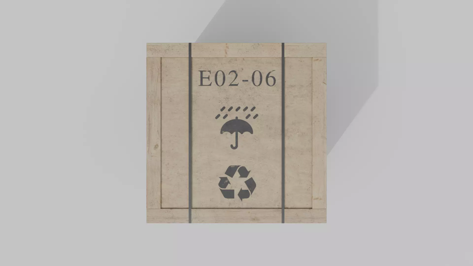 Cube Wooden Crate - Customizable Shipping Box Low-poly 3D model_6