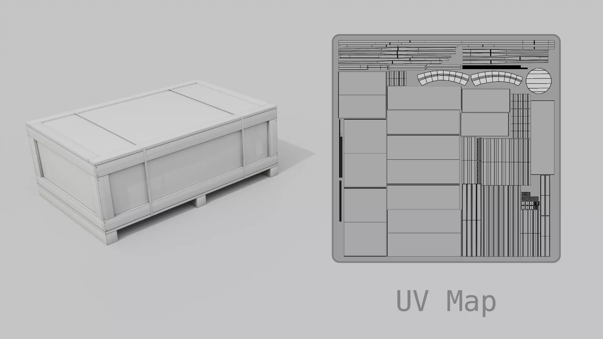 Wide and Flat Wooden Crate - Customizable Shipping Box Low-poly 3D model_23