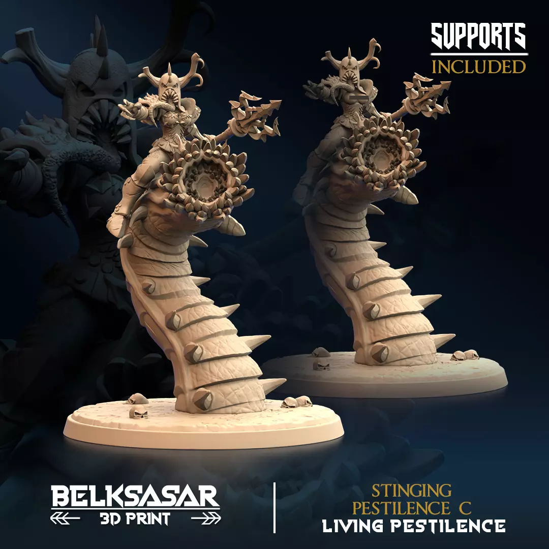 Stinging Pestilence Nude and Normal Set x3 3D print model_3