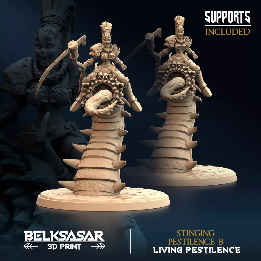 Stinging Pestilence Nude and Normal Set x3 3D print model_2