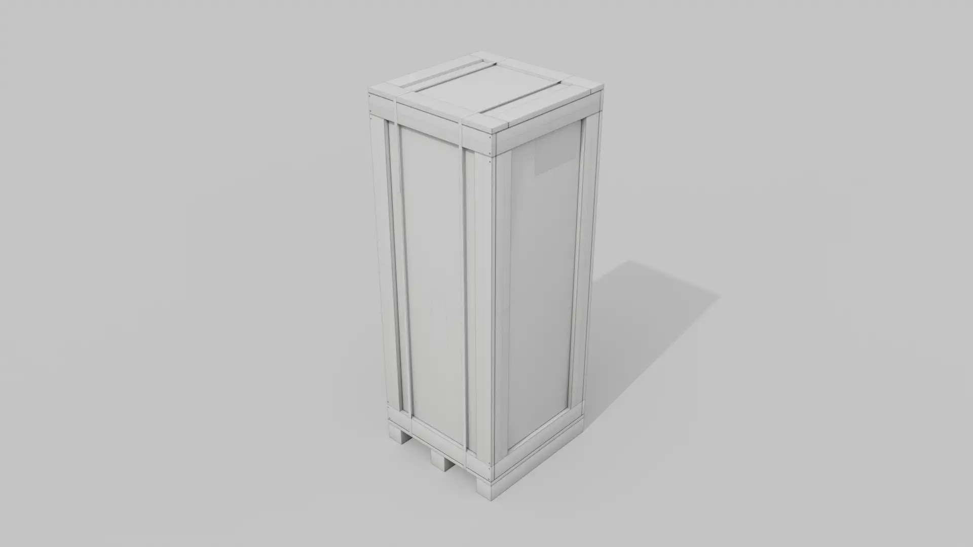 Tall Wooden Crate - Customizable Shipping Box Low-poly 3D model_18