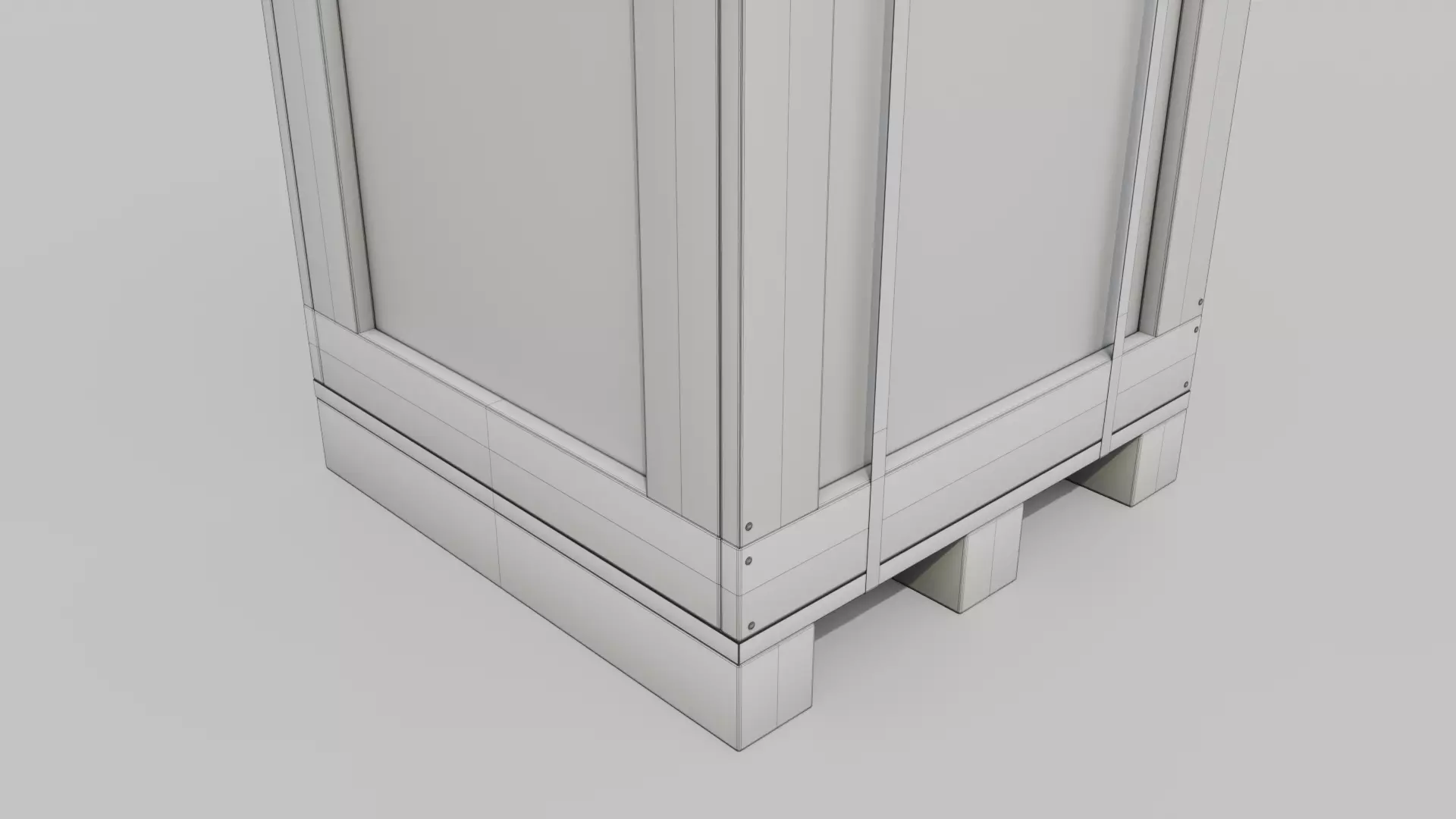 Tall Wooden Crate - Customizable Shipping Box Low-poly 3D model_21