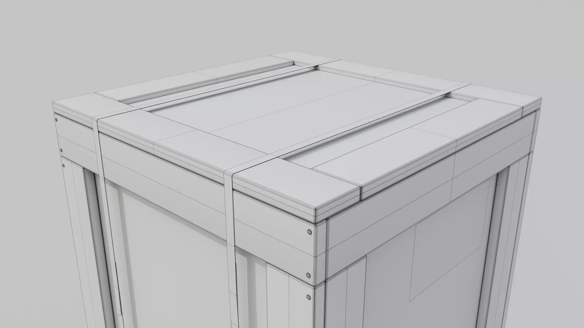 Tall Wooden Crate - Customizable Shipping Box Low-poly 3D model_20