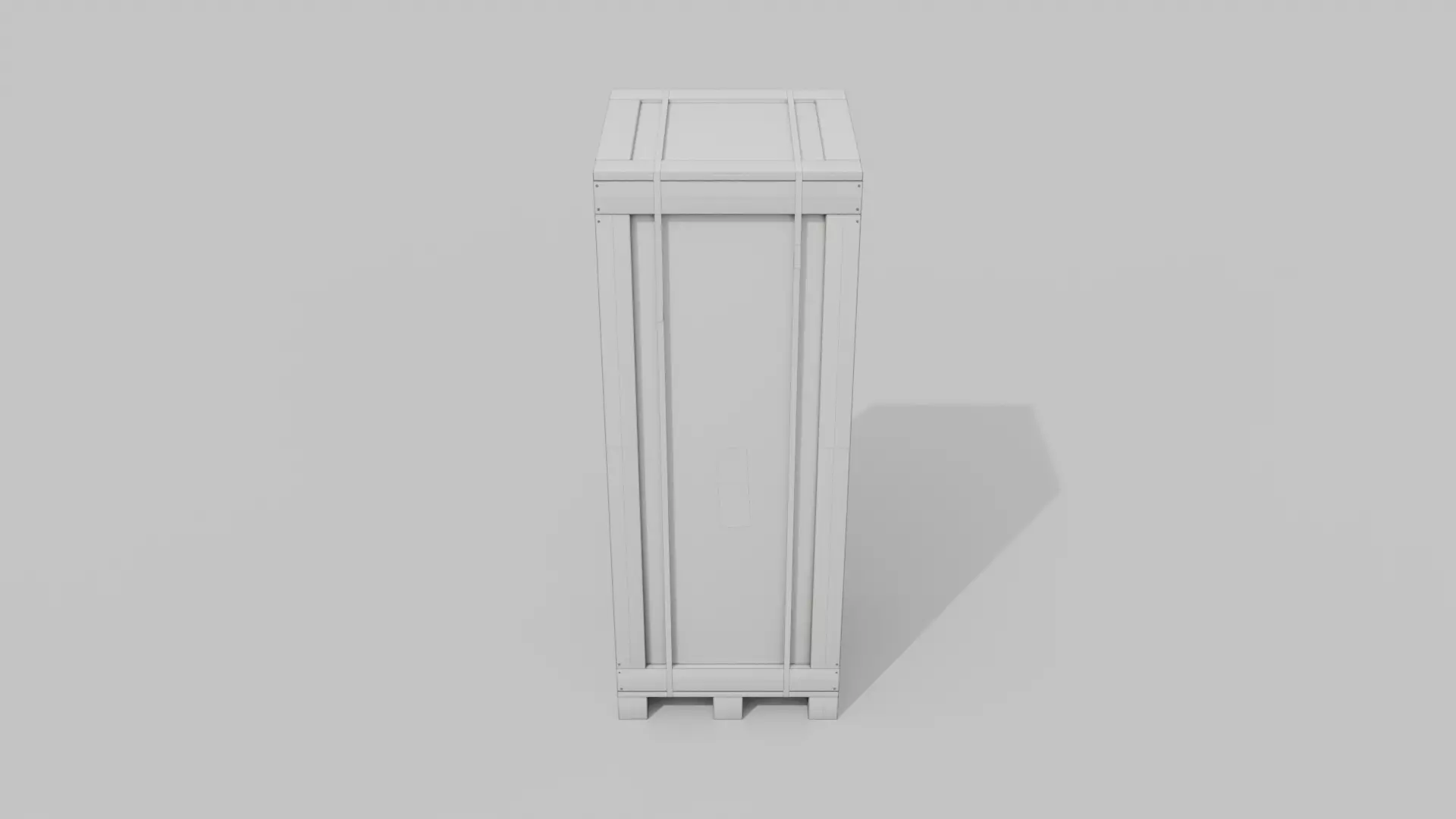 Tall Wooden Crate - Customizable Shipping Box Low-poly 3D model_19