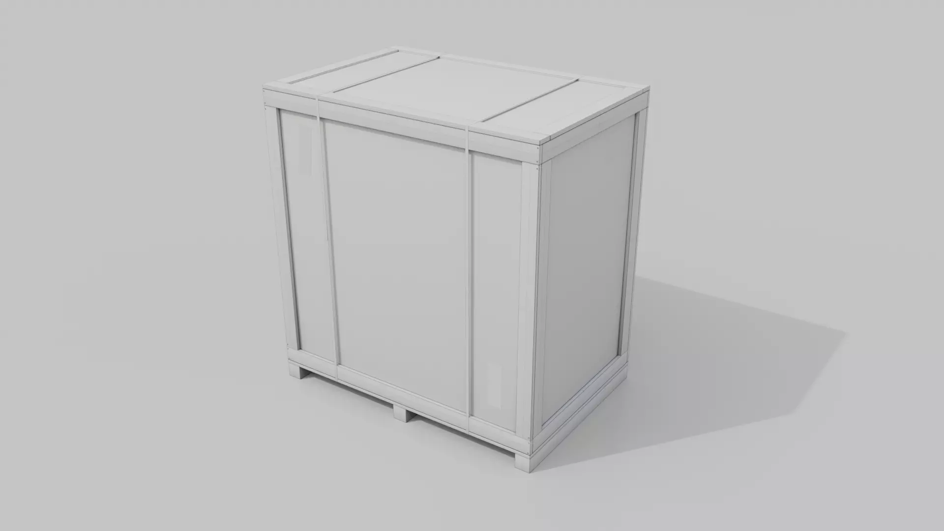Tall Wide Wooden Crate - Customizable Shipping Box Low-poly 3D model_18