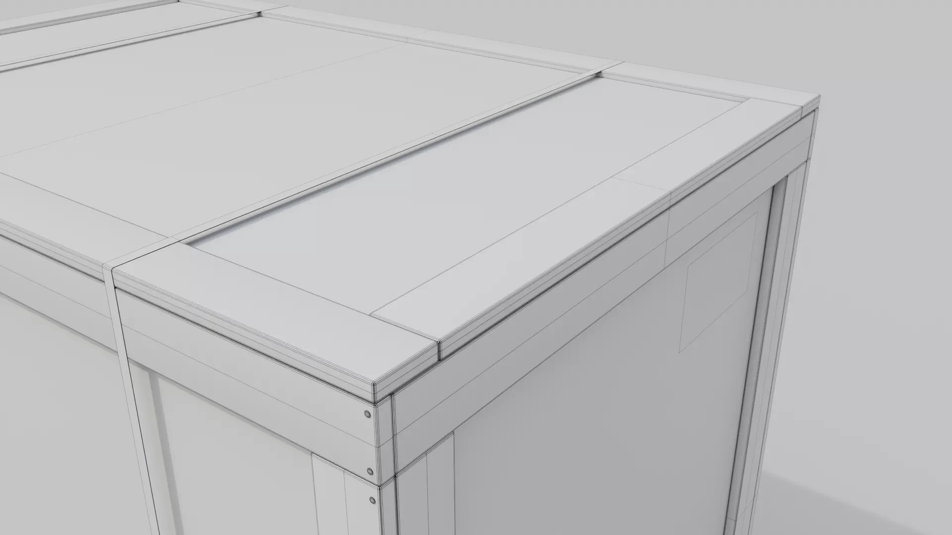 Tall Wide Wooden Crate - Customizable Shipping Box Low-poly 3D model_20