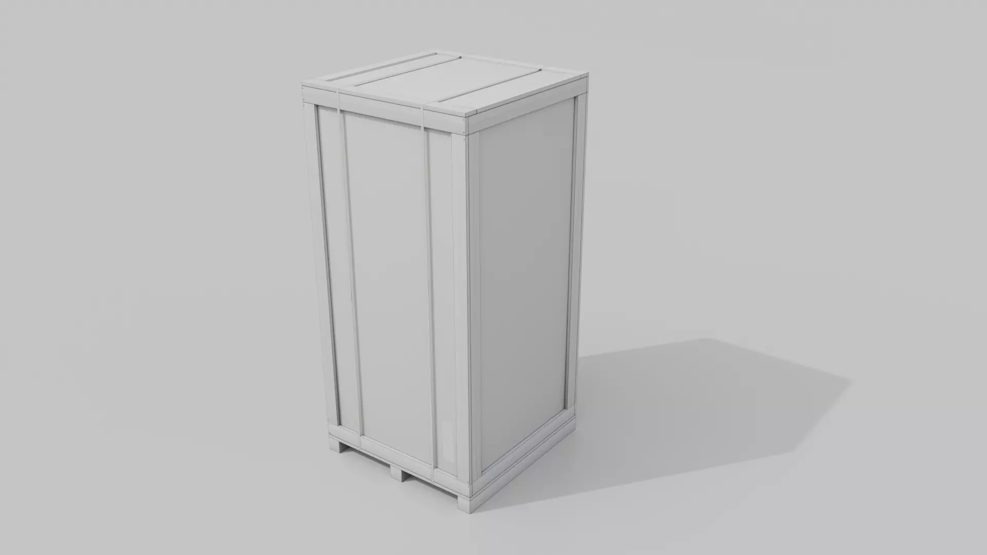 Tall Vertical Wooden Crate - Customizable Shipping Box Low-poly 3D model_19