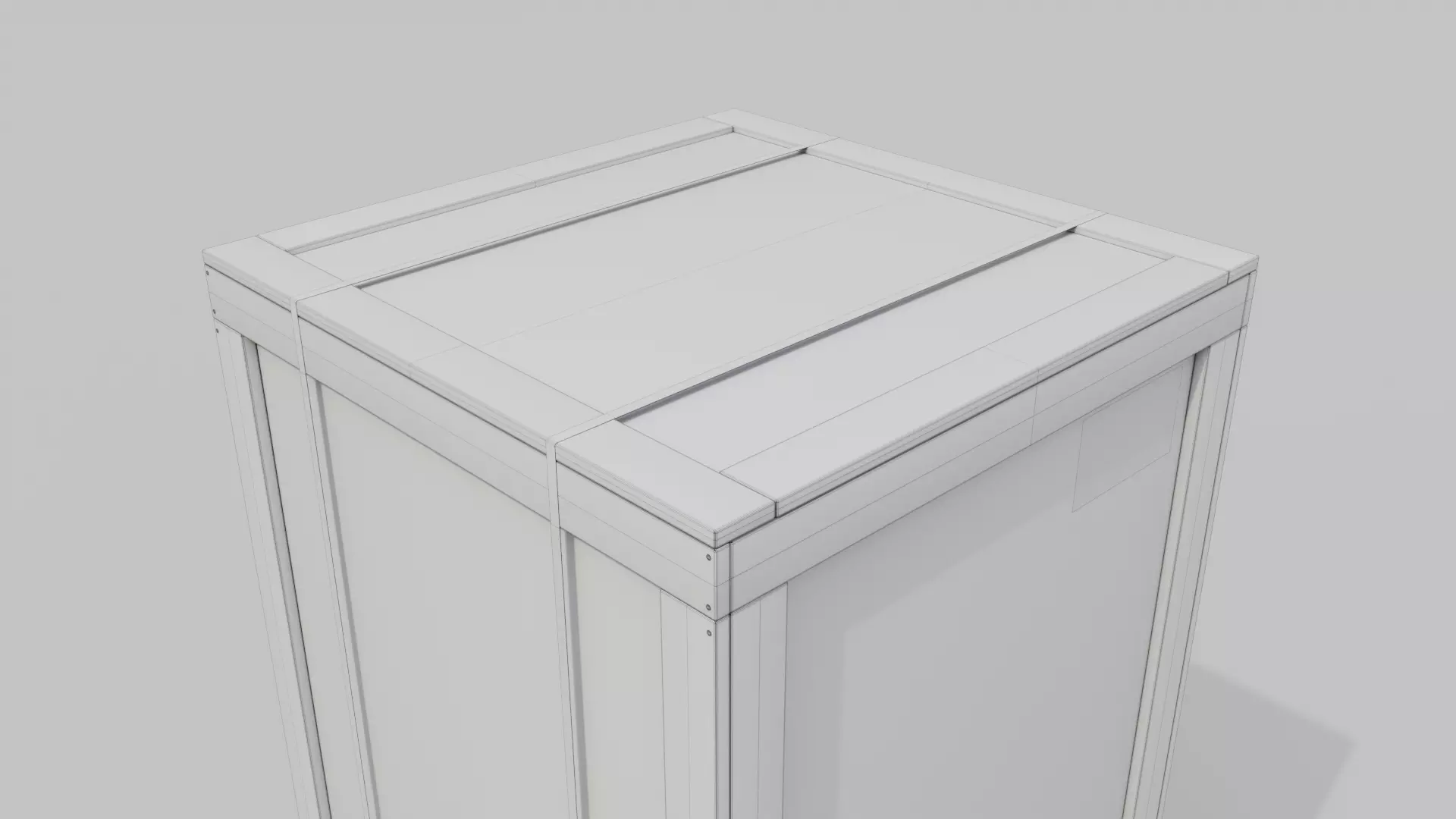 Tall Vertical Wooden Crate - Customizable Shipping Box Low-poly 3D model_21