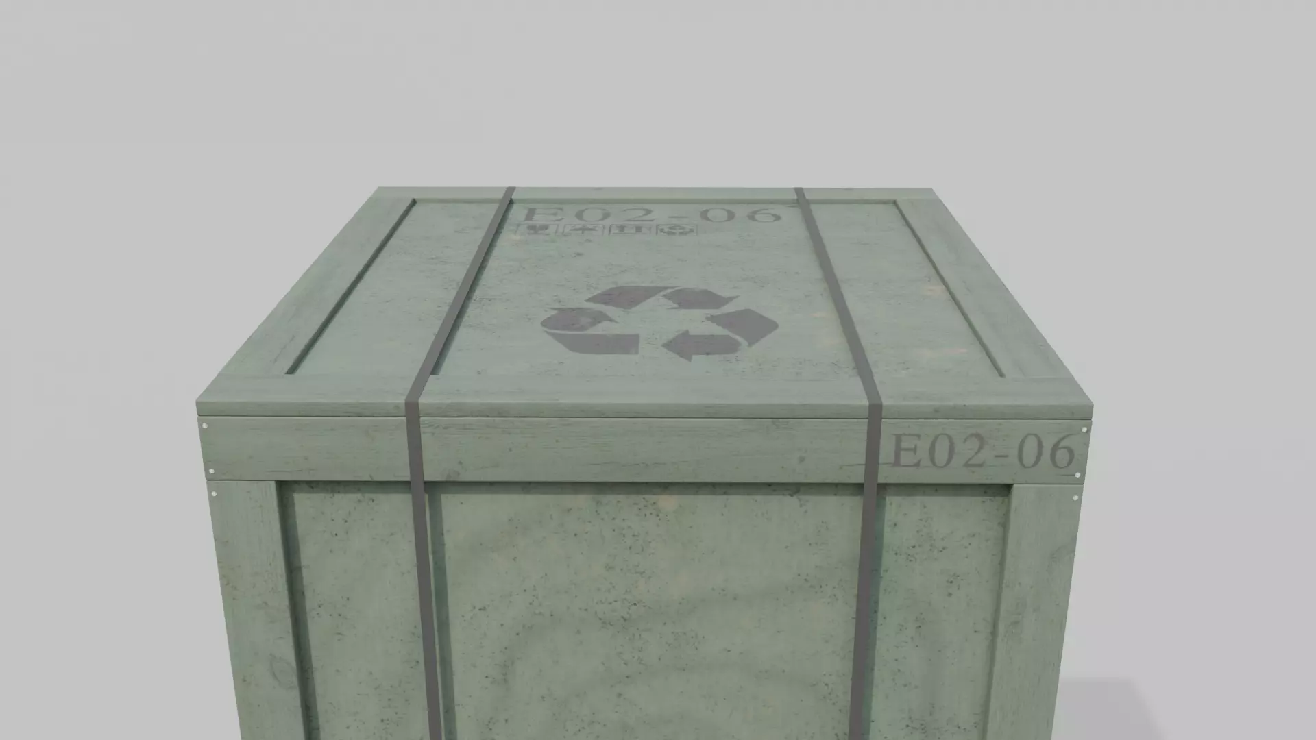 Tall Vertical Wooden Crate - Customizable Shipping Box Low-poly 3D model_14