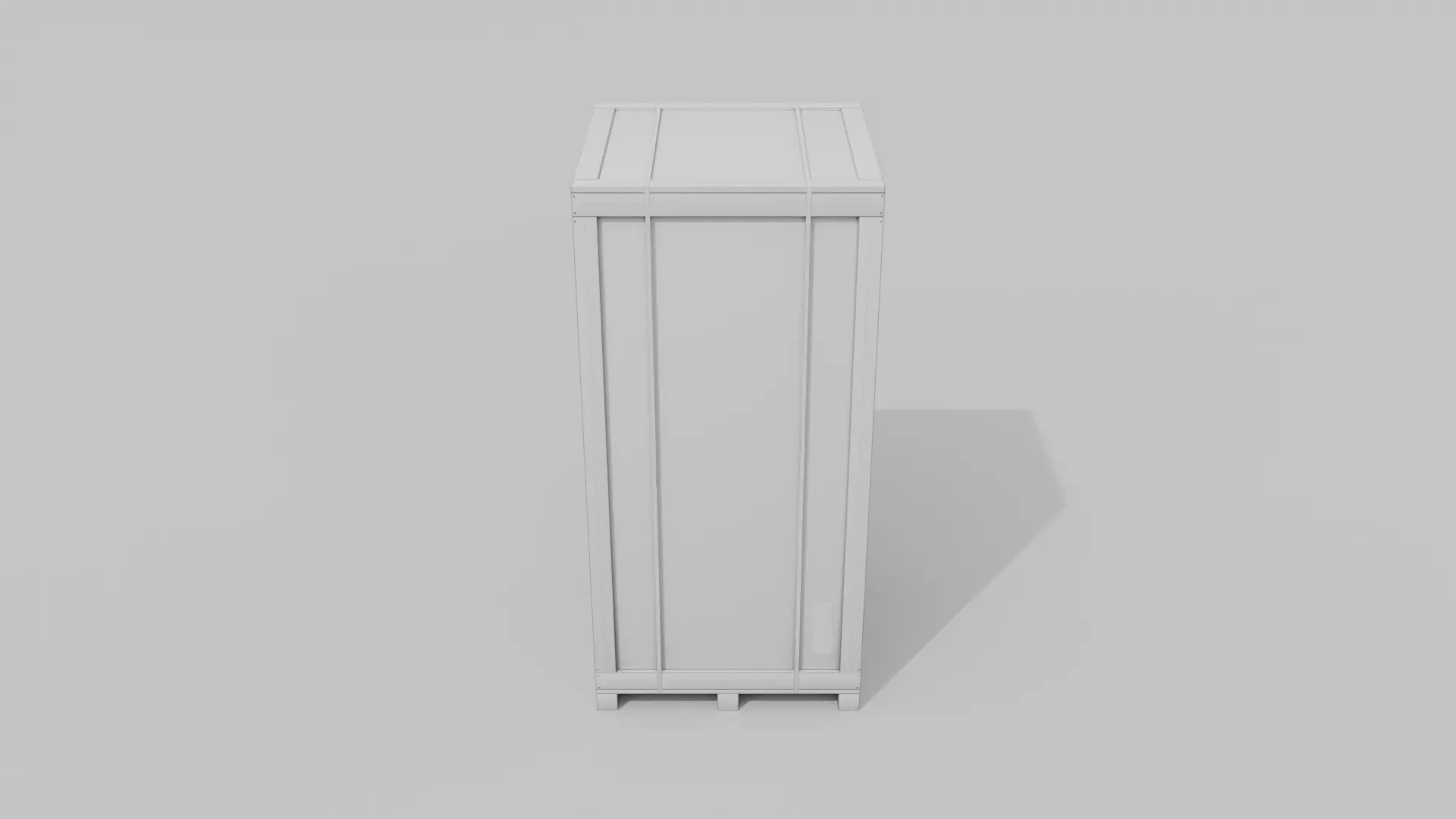 Tall Vertical Wooden Crate - Customizable Shipping Box Low-poly 3D model_20