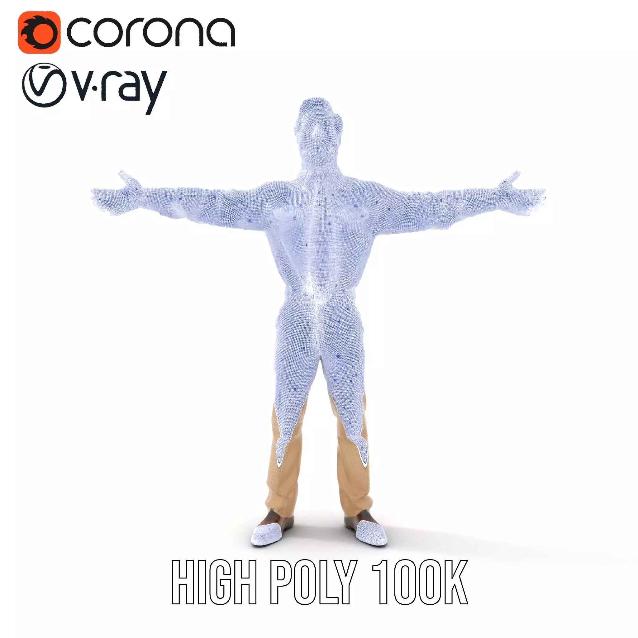 Business Professional Model Pack with Red Tie and Beige Outfit Low-poly 3D model_34