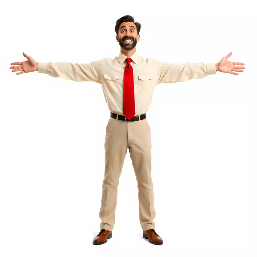 Business Professional Model Pack with Red Tie and Beige Outfit Low-poly 3D model_2