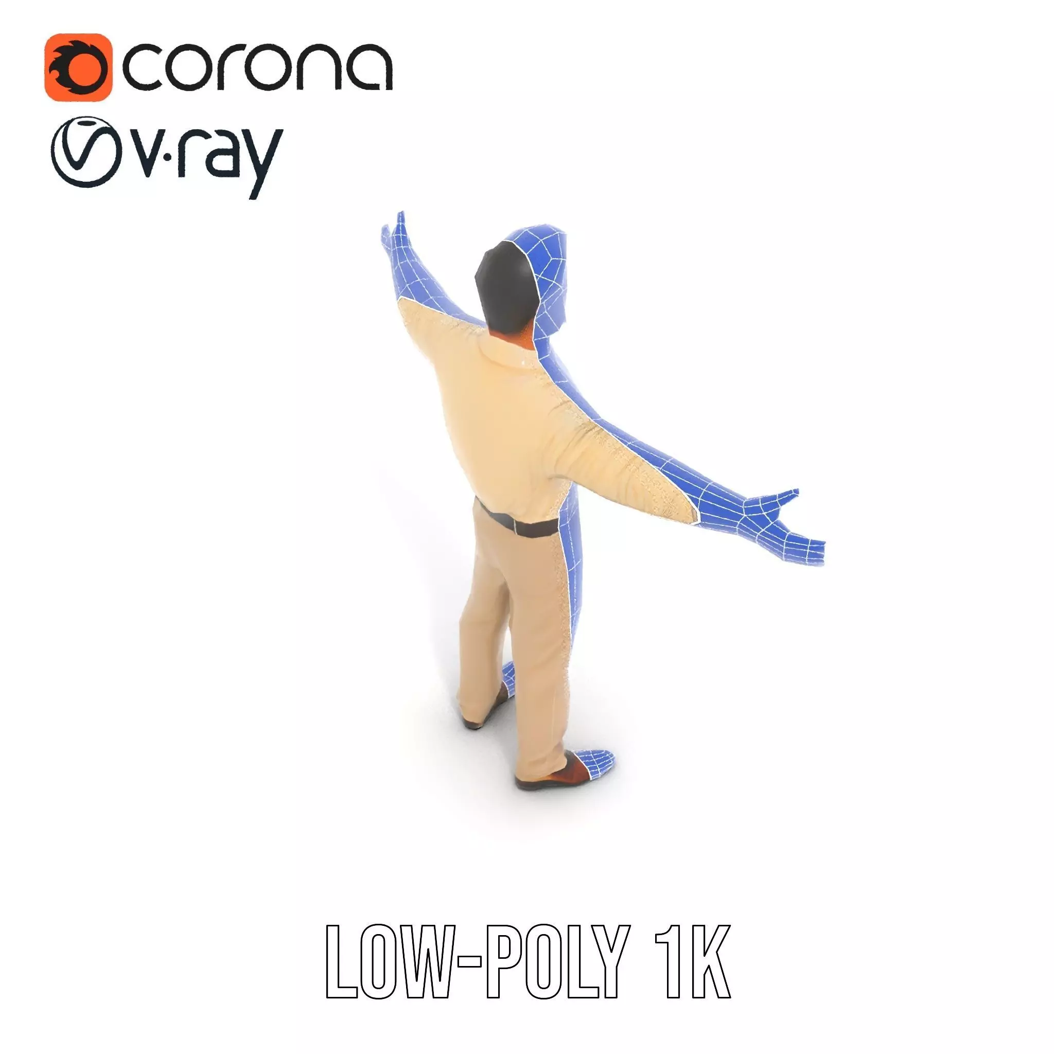 Business Professional Model Pack with Red Tie and Beige Outfit Low-poly 3D model_22