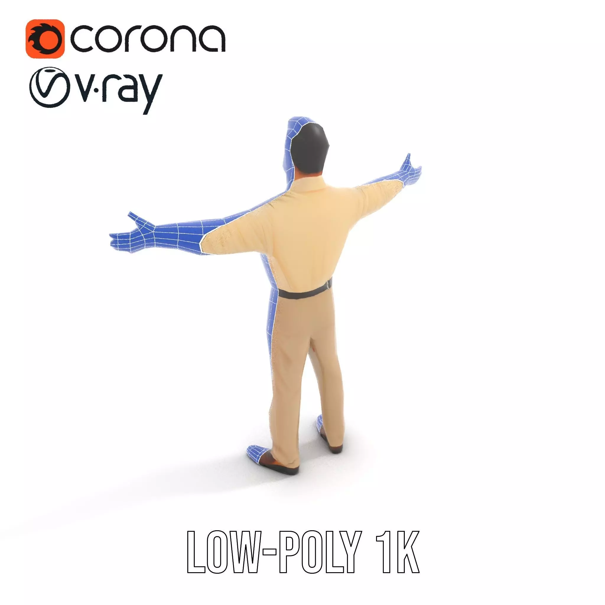 Business Professional Model Pack with Red Tie and Beige Outfit Low-poly 3D model_27