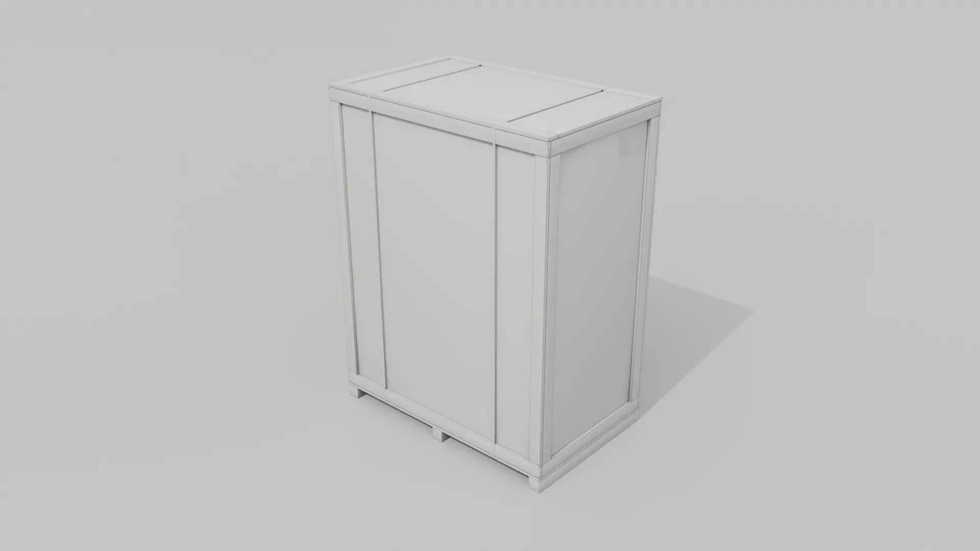 Tall Rectangular Wooden Crate - Customizable Shipping Box Low-poly 3D model_18