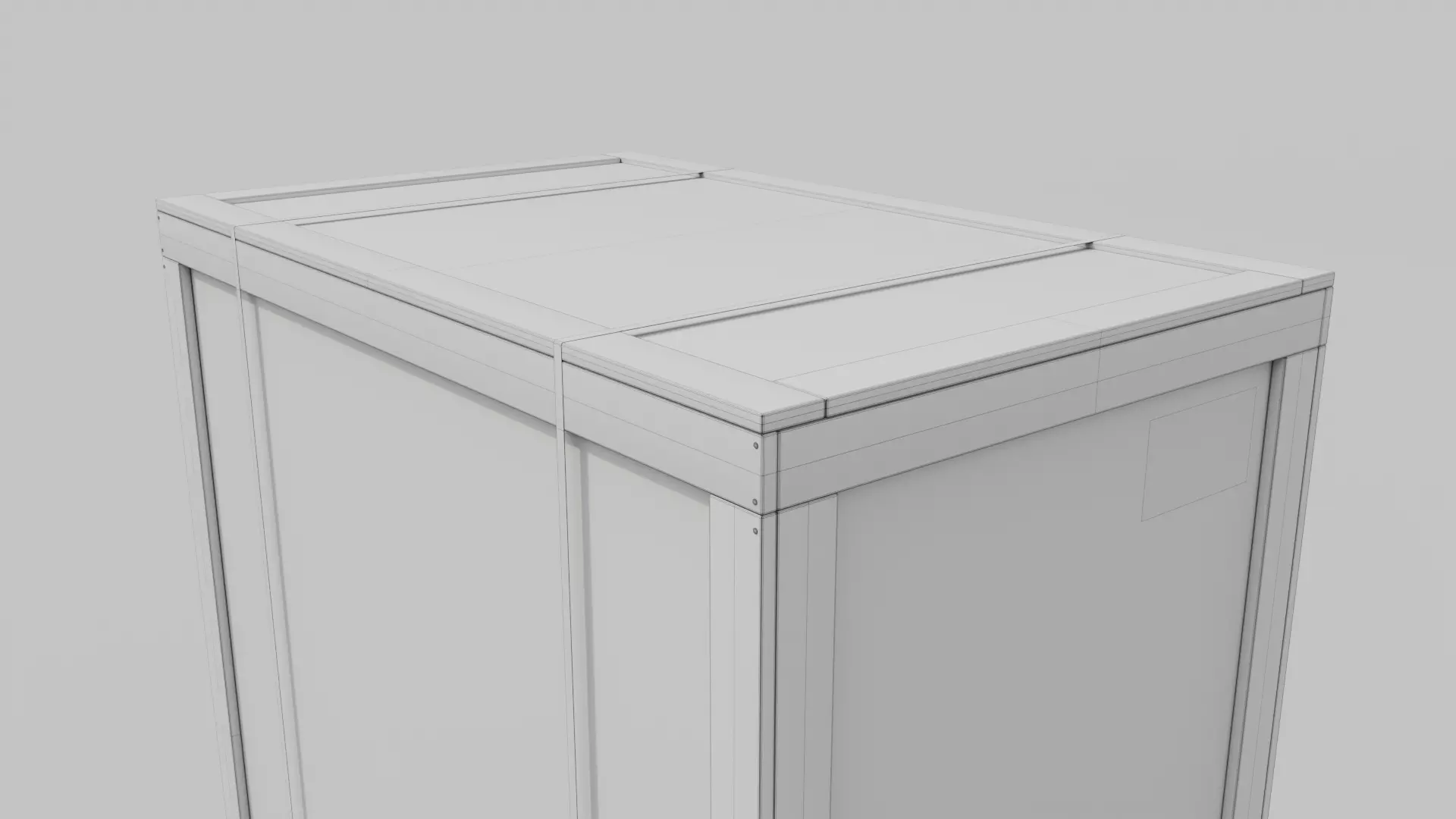 Tall Rectangular Wooden Crate - Customizable Shipping Box Low-poly 3D model_20