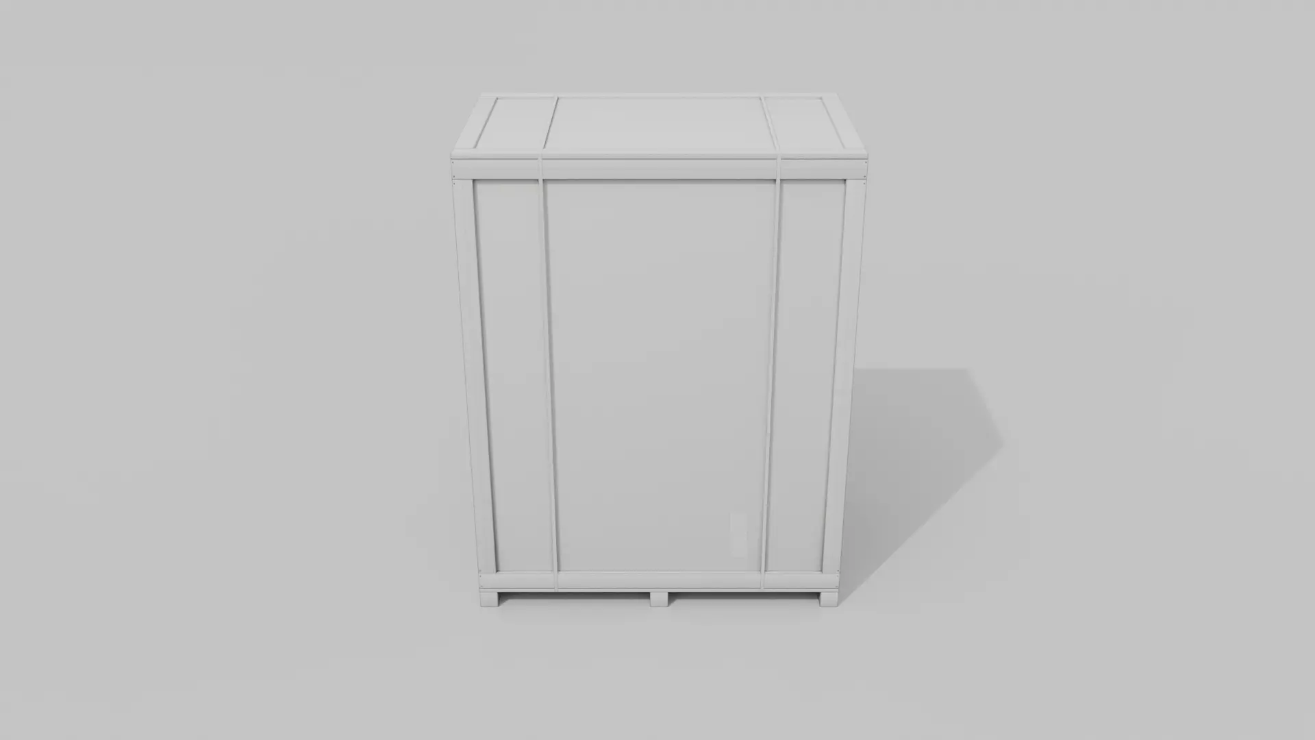 Tall Rectangular Wooden Crate - Customizable Shipping Box Low-poly 3D model_19