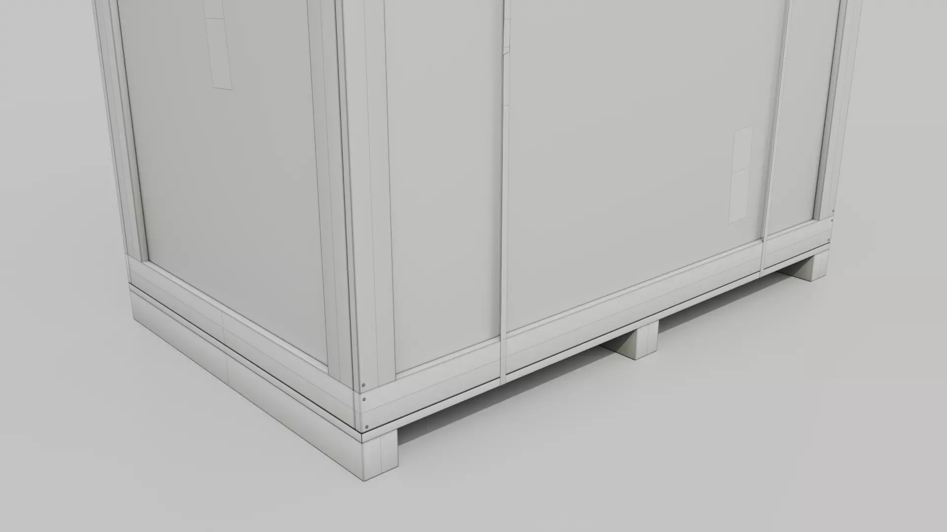 Tall Rectangular Wooden Crate - Customizable Shipping Box Low-poly 3D model_21