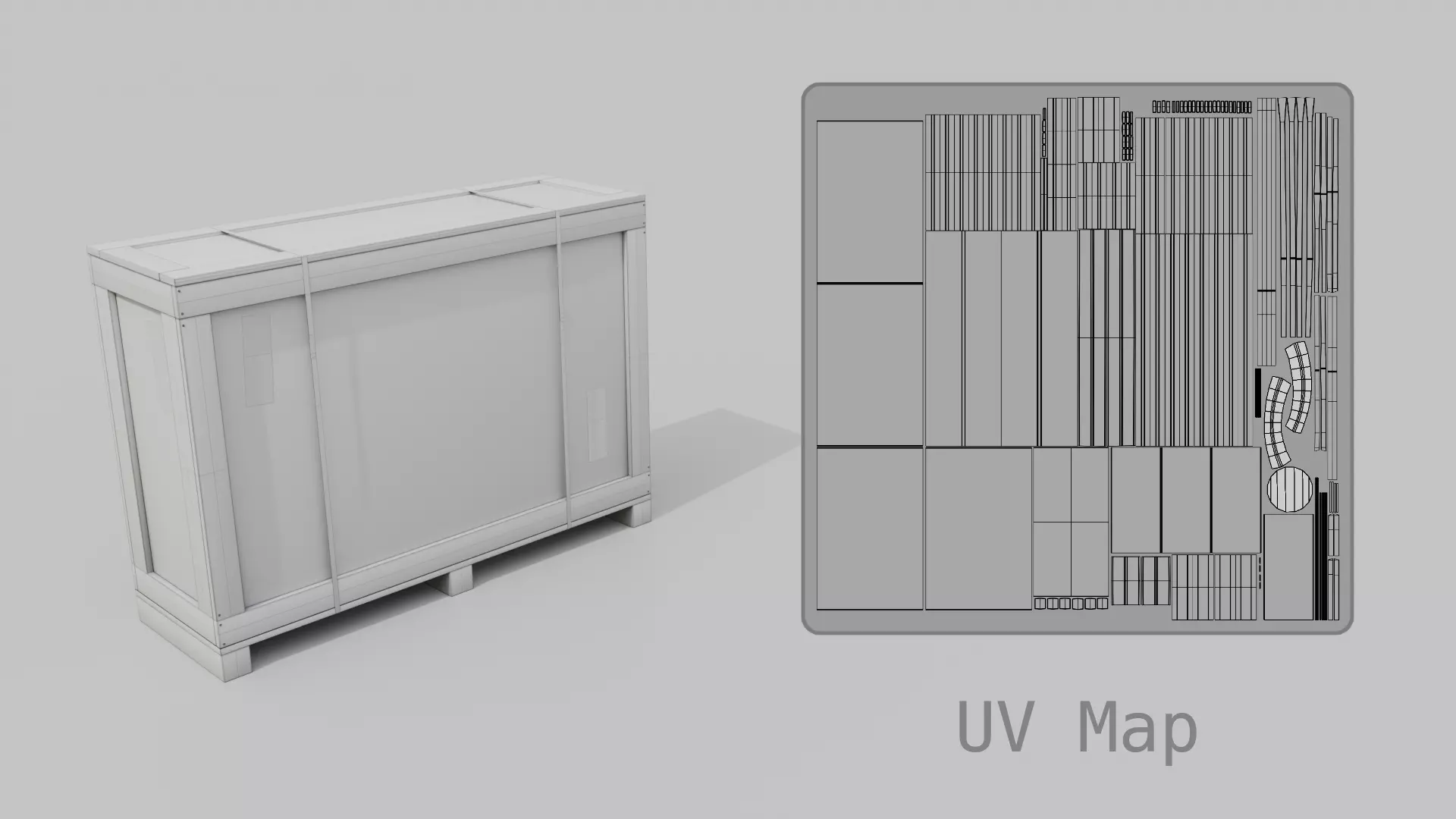 Tall Narrow Wooden Crate - Customizable Shipping Box Low-poly 3D model_19