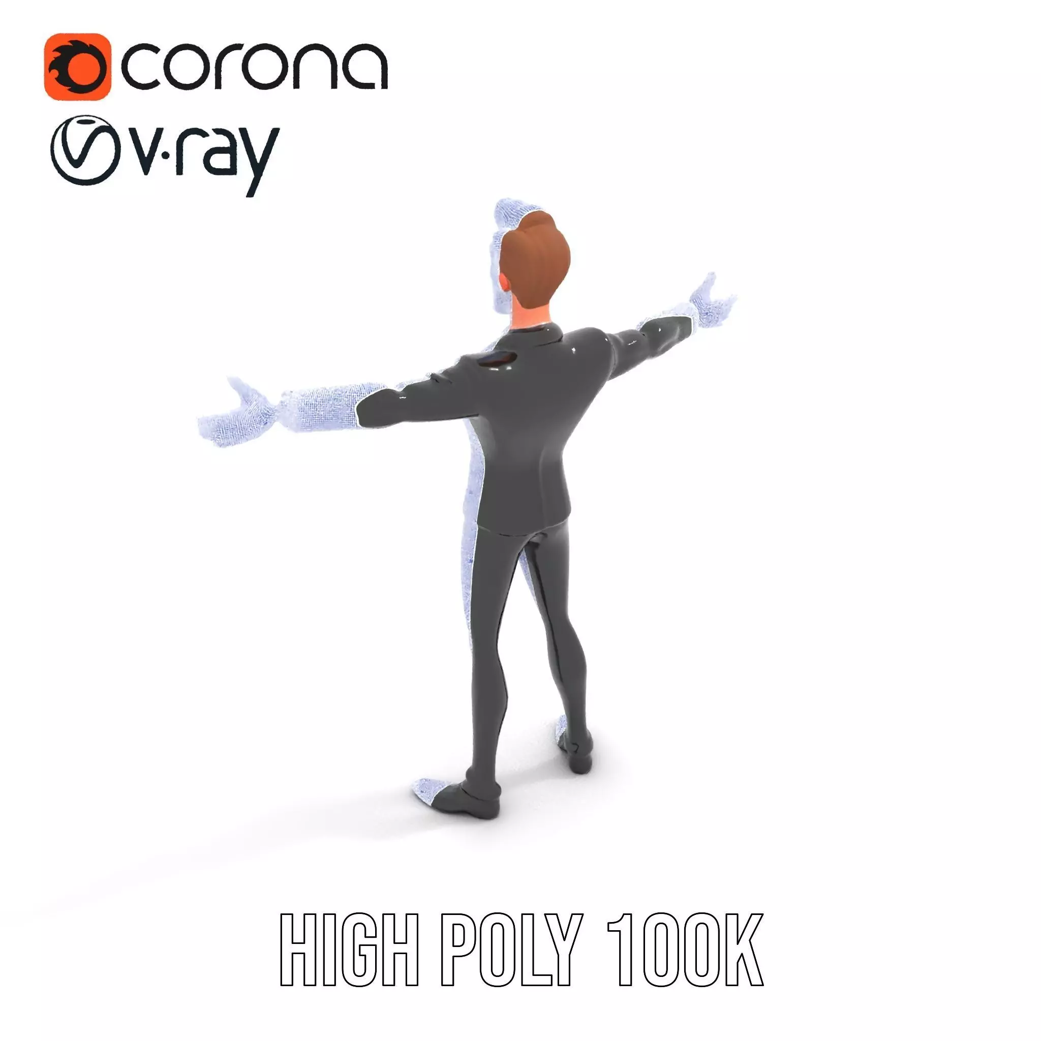 Elegant Tuxedo Cartoon Character Model Pack Low-poly 3D model_32