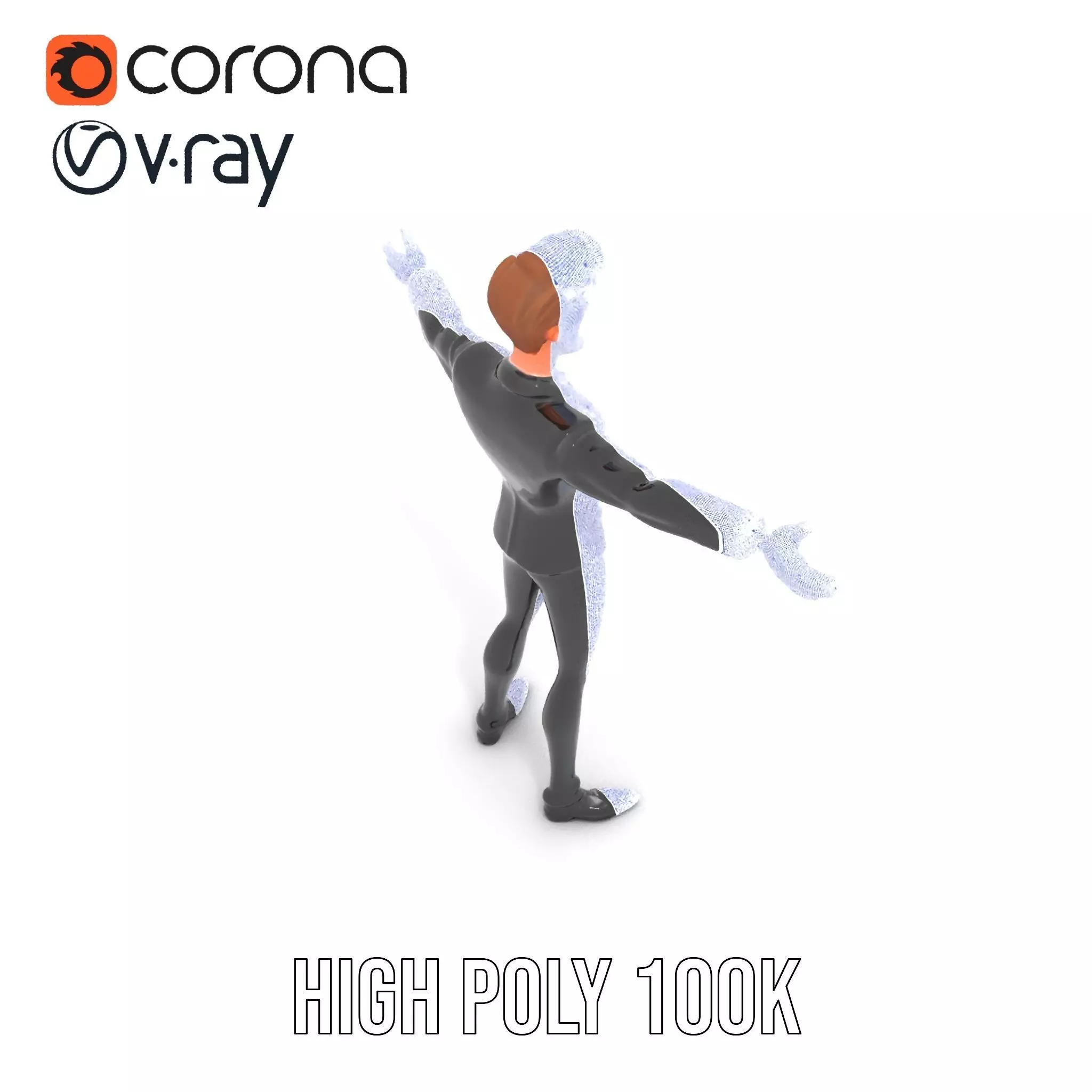 Elegant Tuxedo Cartoon Character Model Pack Low-poly 3D model_33