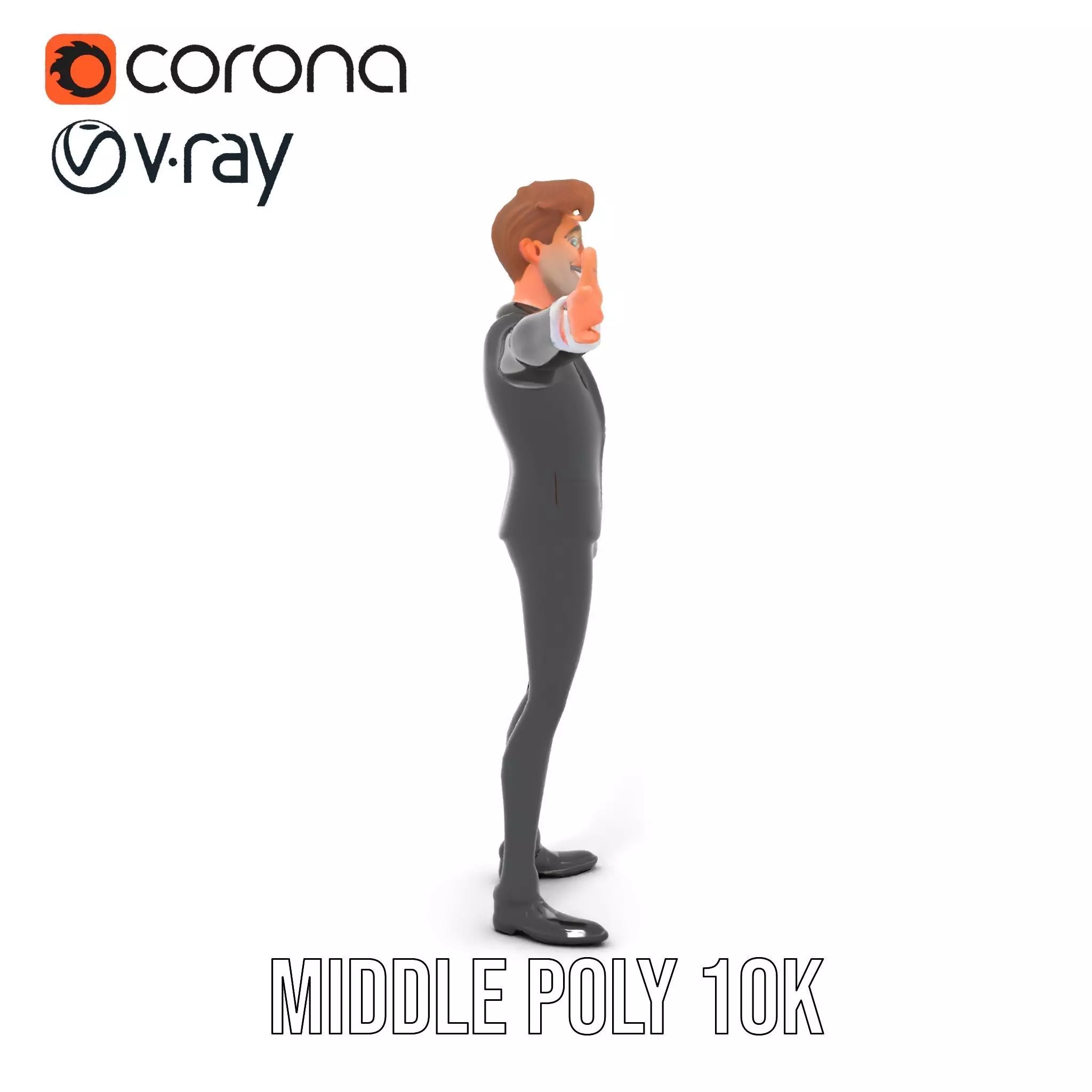 Elegant Tuxedo Cartoon Character Model Pack Low-poly 3D model_11