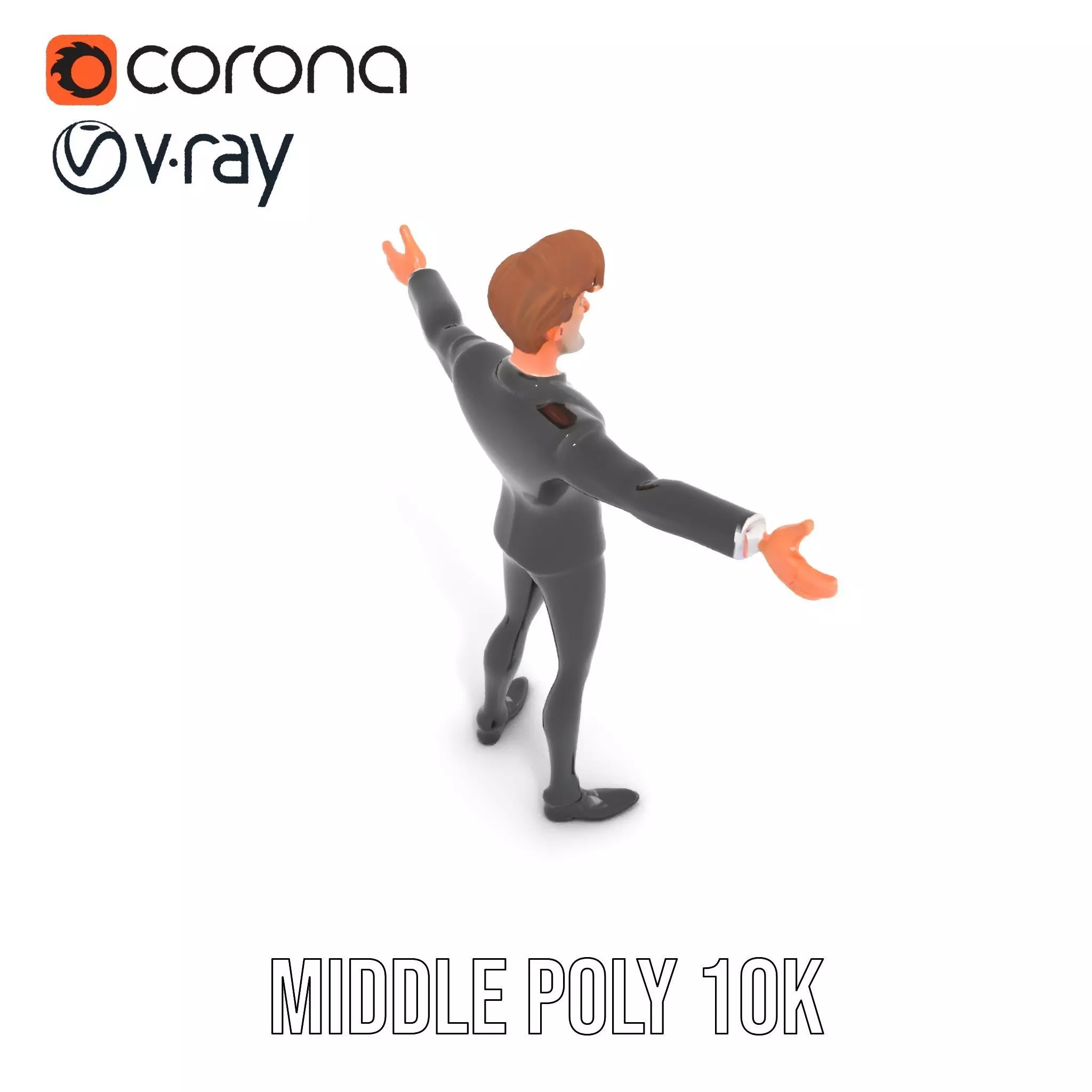 Elegant Tuxedo Cartoon Character Model Pack Low-poly 3D model_24