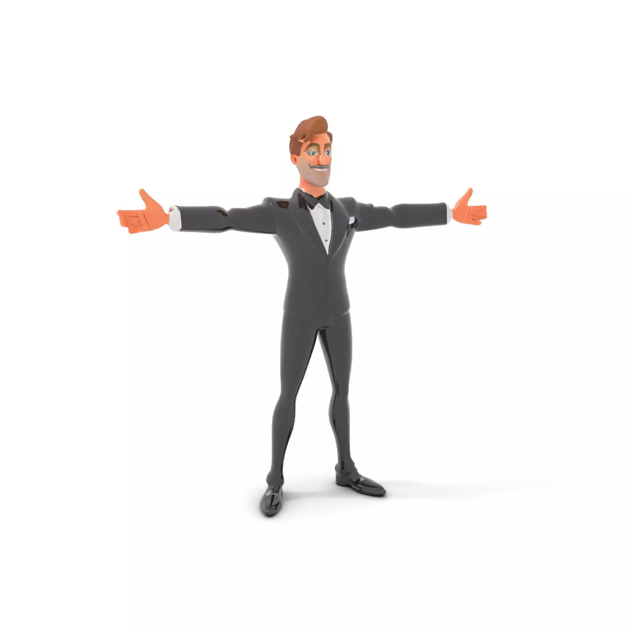 Elegant Tuxedo Cartoon Character Model Pack Low-poly 3D model_6