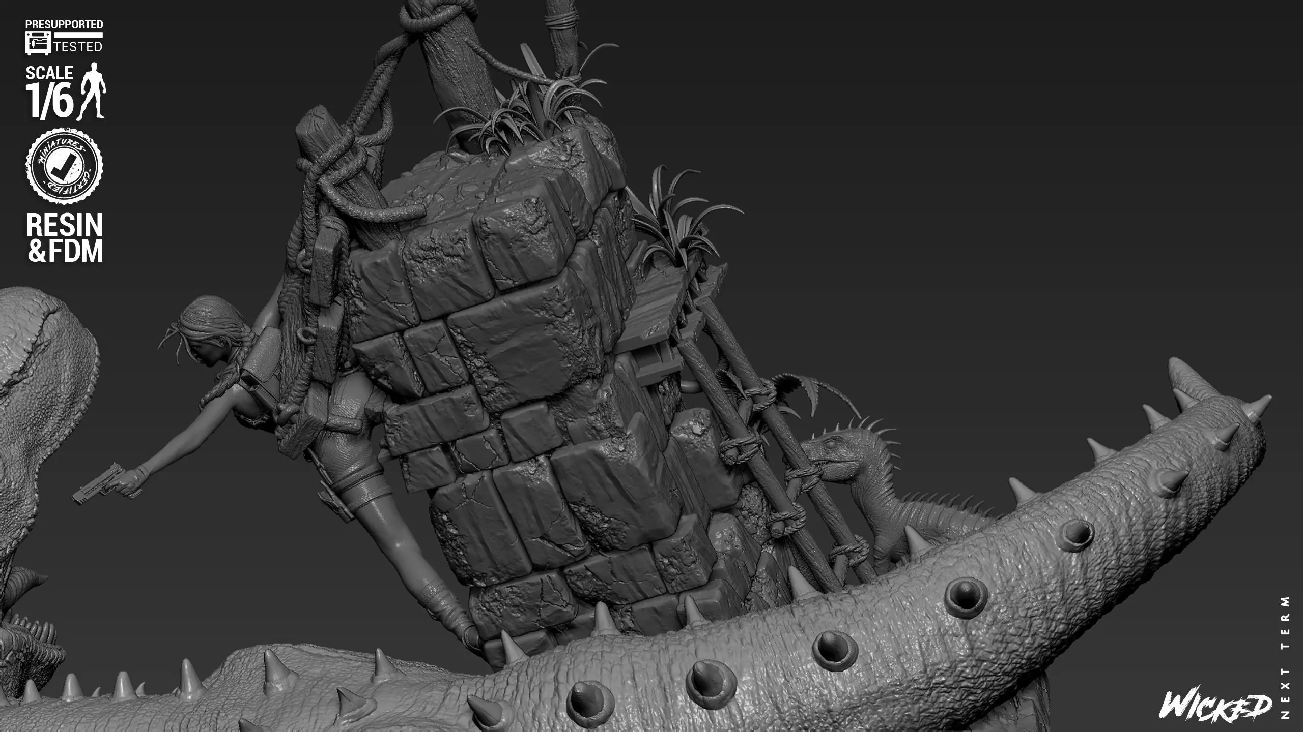 Wicked Video Games Tom Raider Diorama 3D print model_47