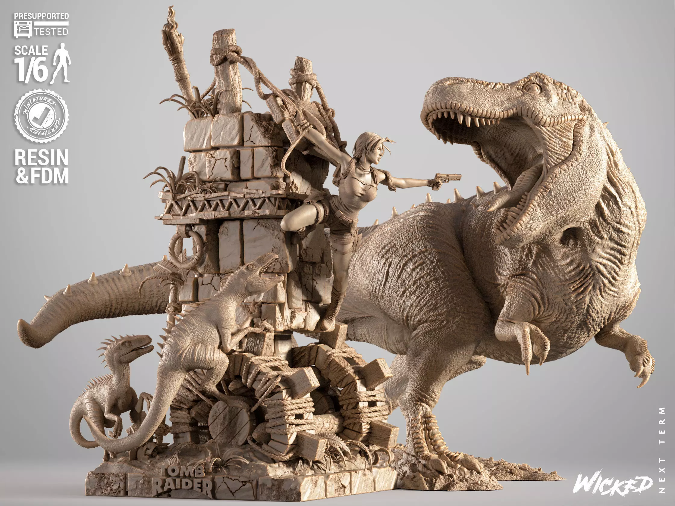 Wicked Video Games Tom Raider Diorama 3D print model_0