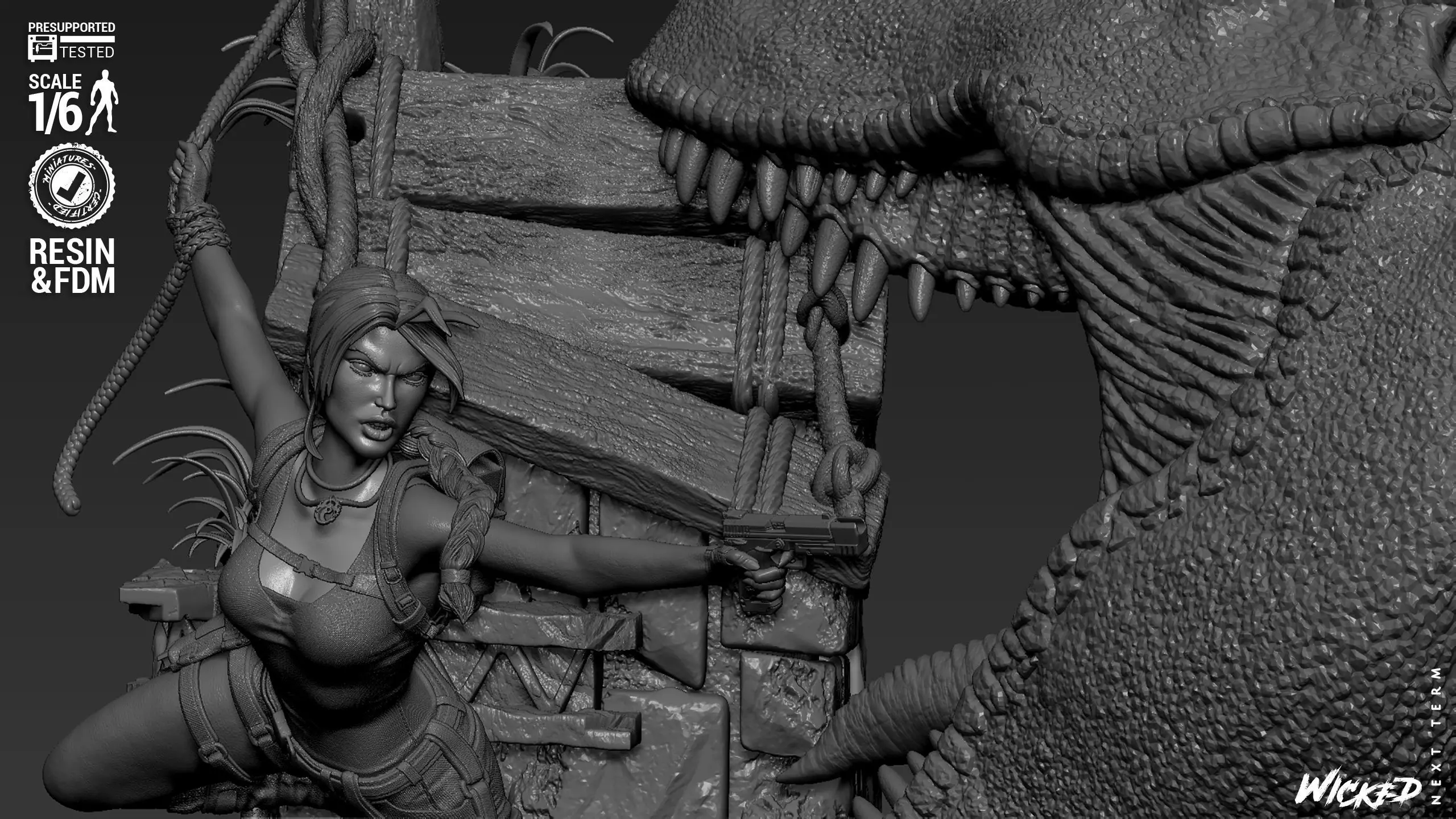 Wicked Video Games Tom Raider Diorama 3D print model_45