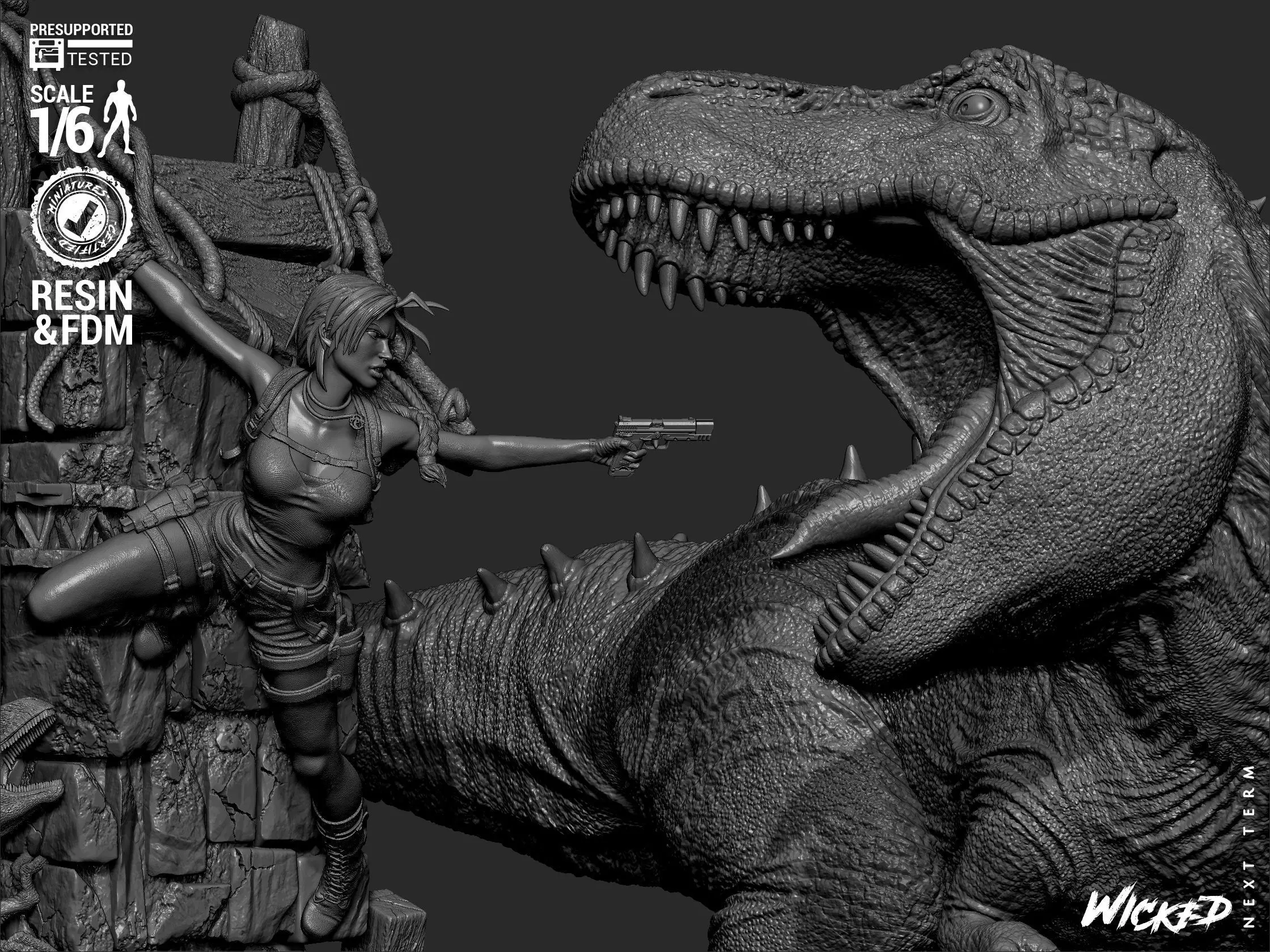 Wicked Video Games Tom Raider Diorama 3D print model_25