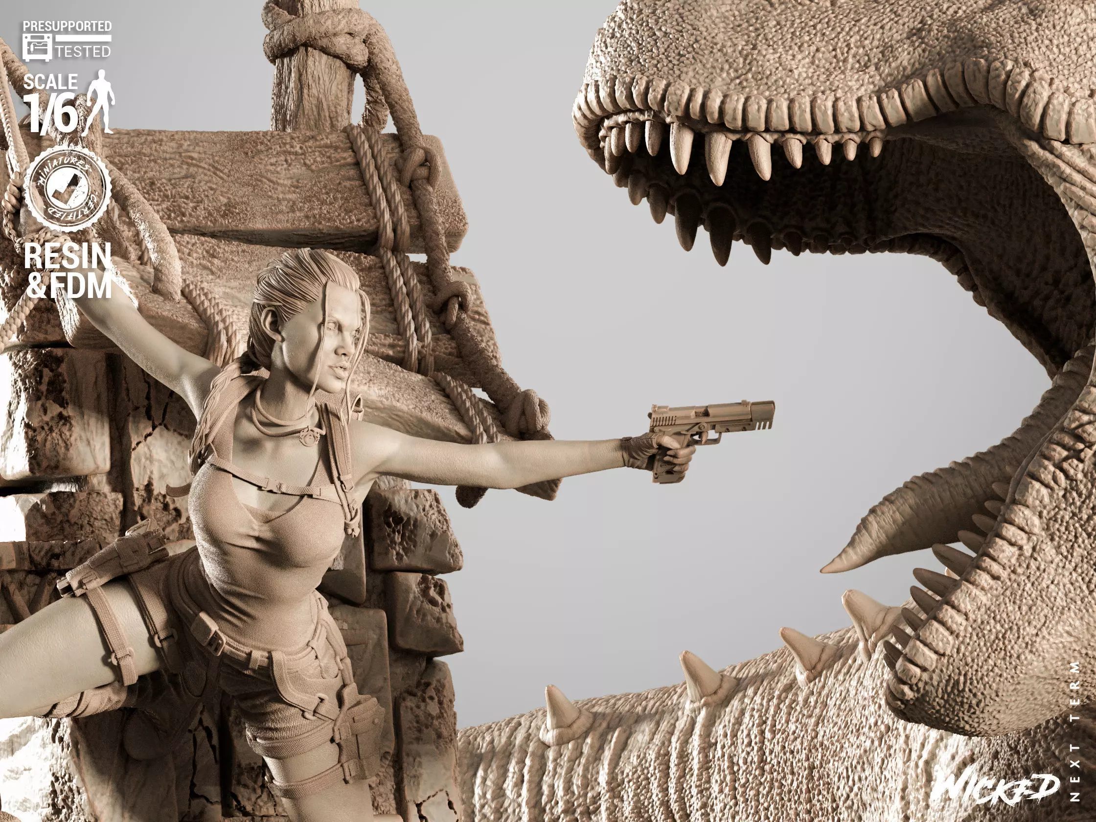 Wicked Video Games Tom Raider Diorama 3D print model_1