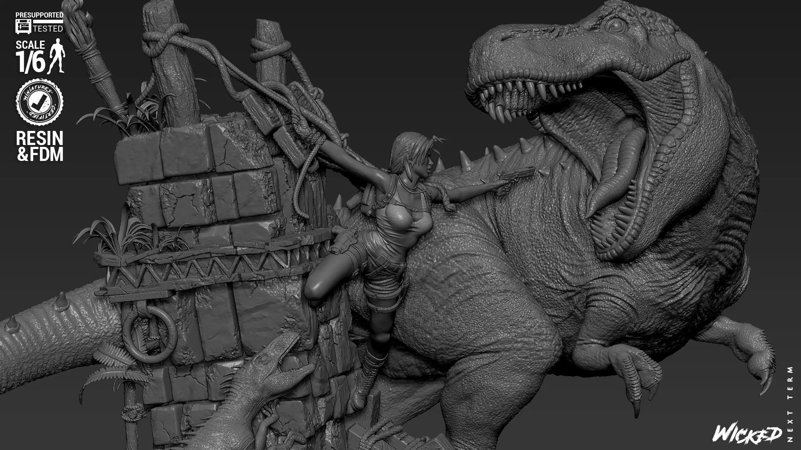 Wicked Video Games Tom Raider Diorama 3D print model_40