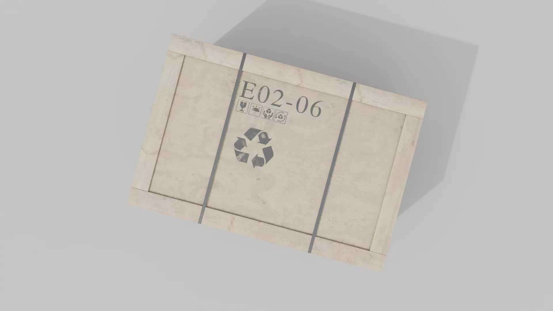 Regular Wooden Crate - Customizable Shipping Box Low-poly 3D model_6