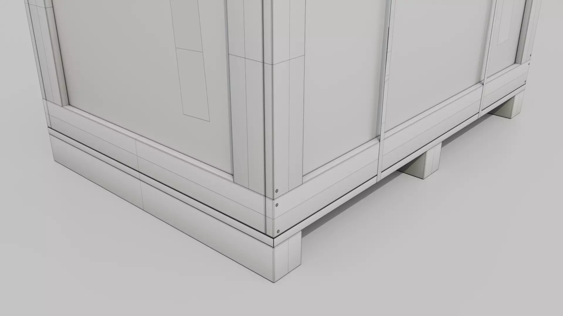 Regular Wooden Crate - Customizable Shipping Box Low-poly 3D model_21