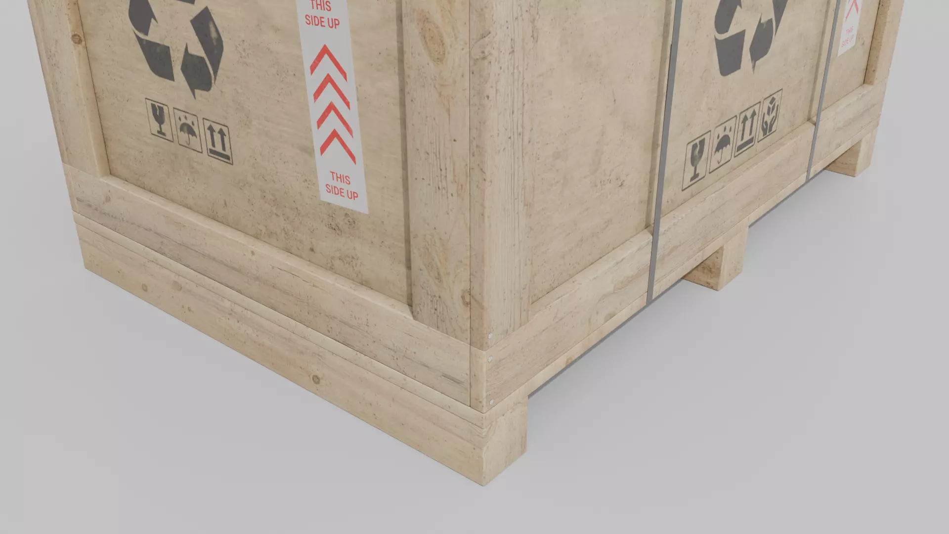 Regular Wooden Crate - Customizable Shipping Box Low-poly 3D model_8