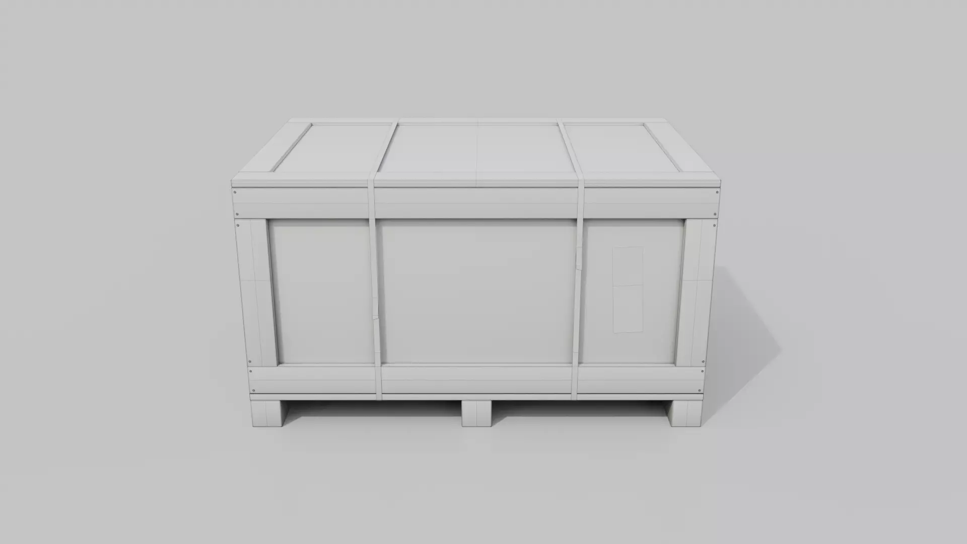 Regular Wooden Crate - Customizable Shipping Box Low-poly 3D model_19