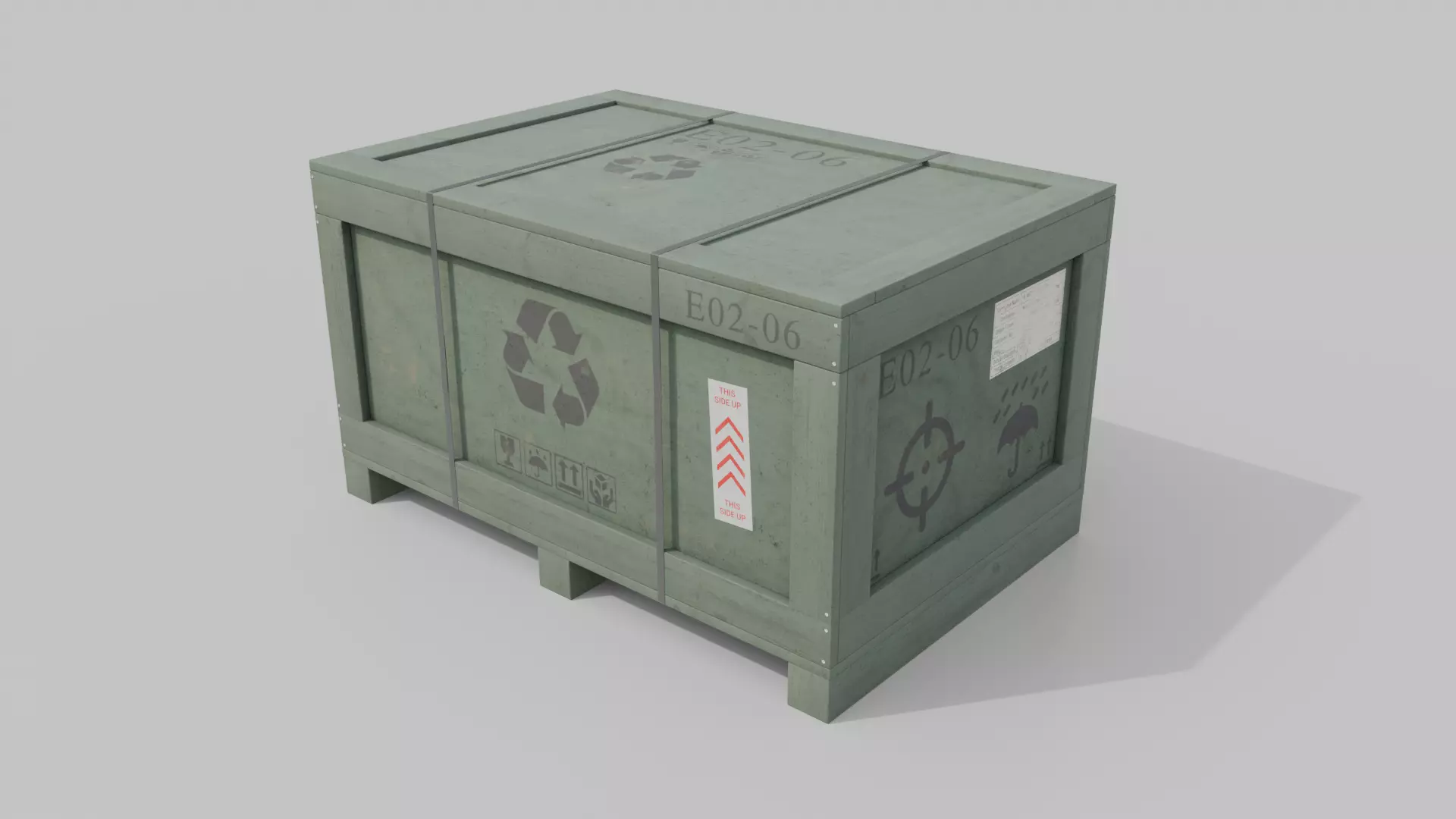 Regular Wooden Crate - Customizable Shipping Box Low-poly 3D model_13
