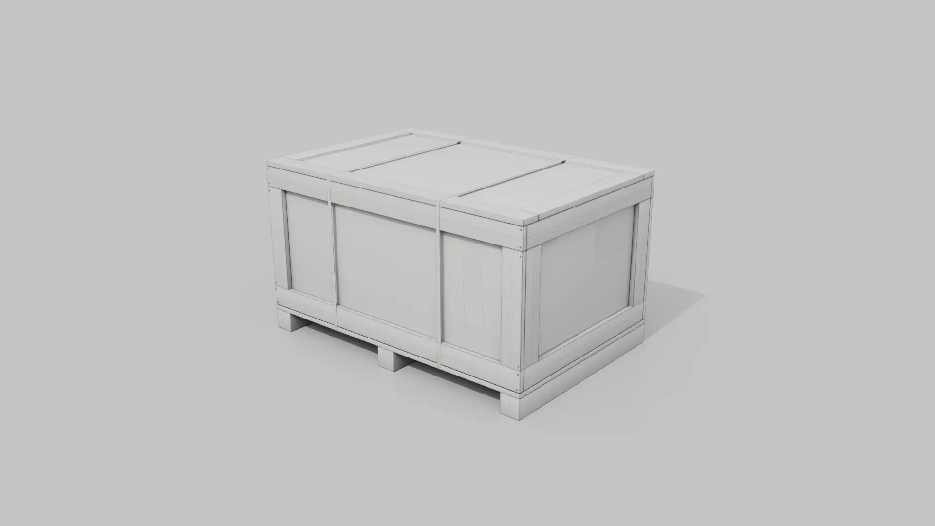 Regular Wooden Crate - Customizable Shipping Box Low-poly 3D model_18