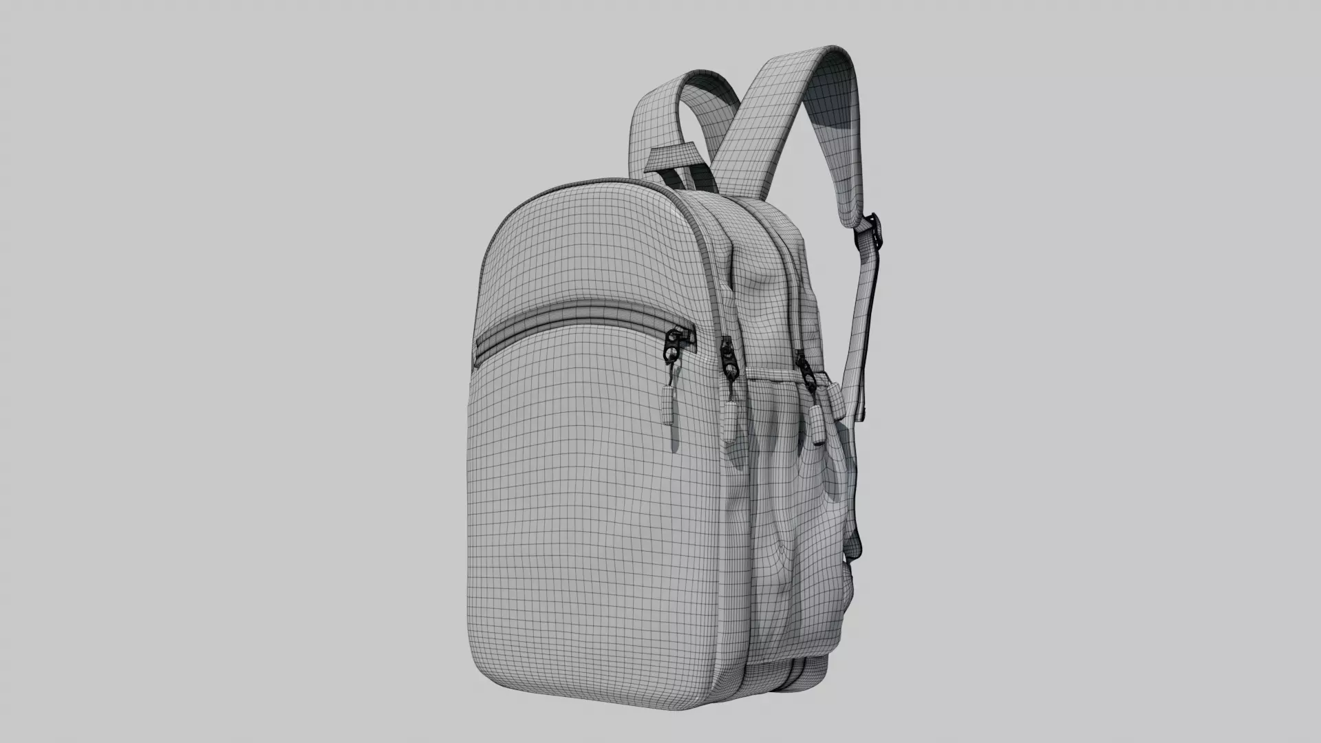 School Bag Low-poly 3D model_9