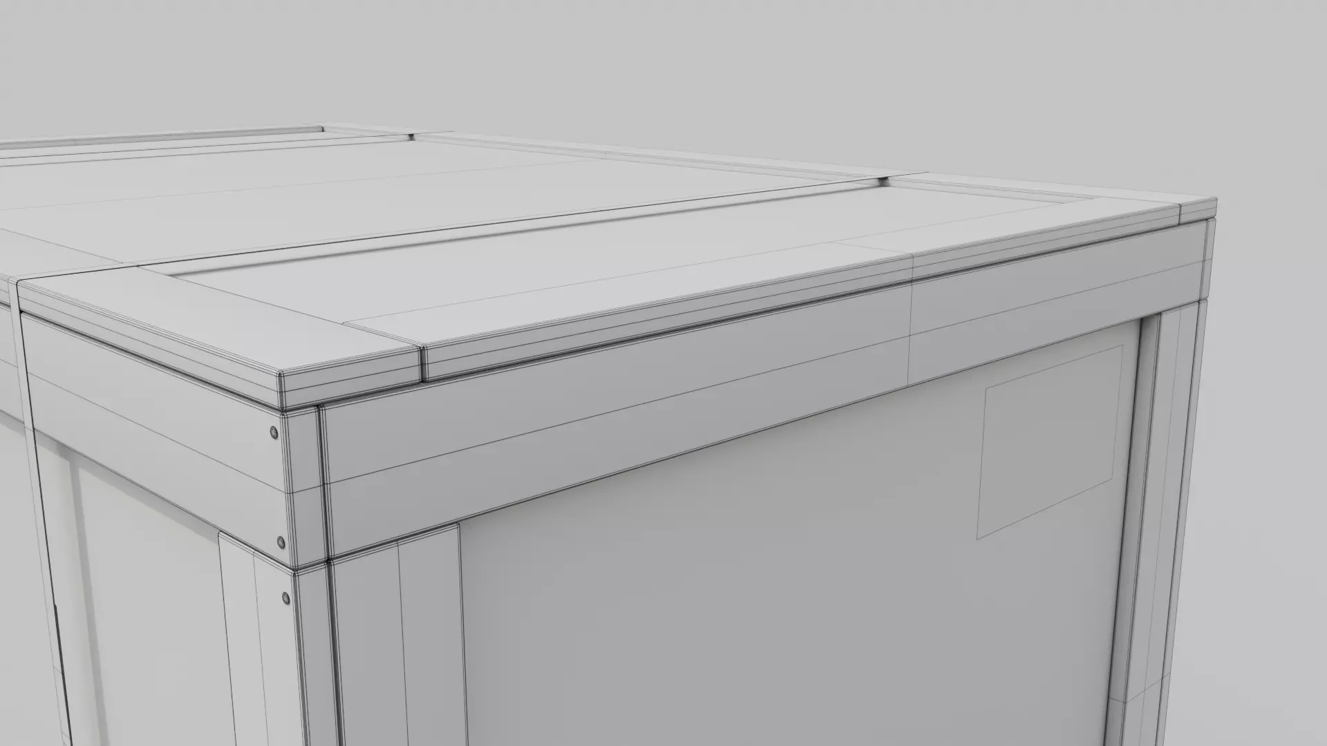 Rectangular Wooden Crate - Customizable Shipping Box Low-poly 3D model_20