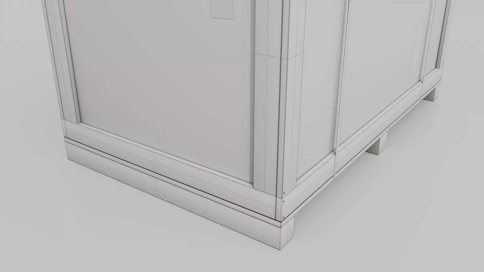 Rectangular Wooden Crate - Customizable Shipping Box Low-poly 3D model_21