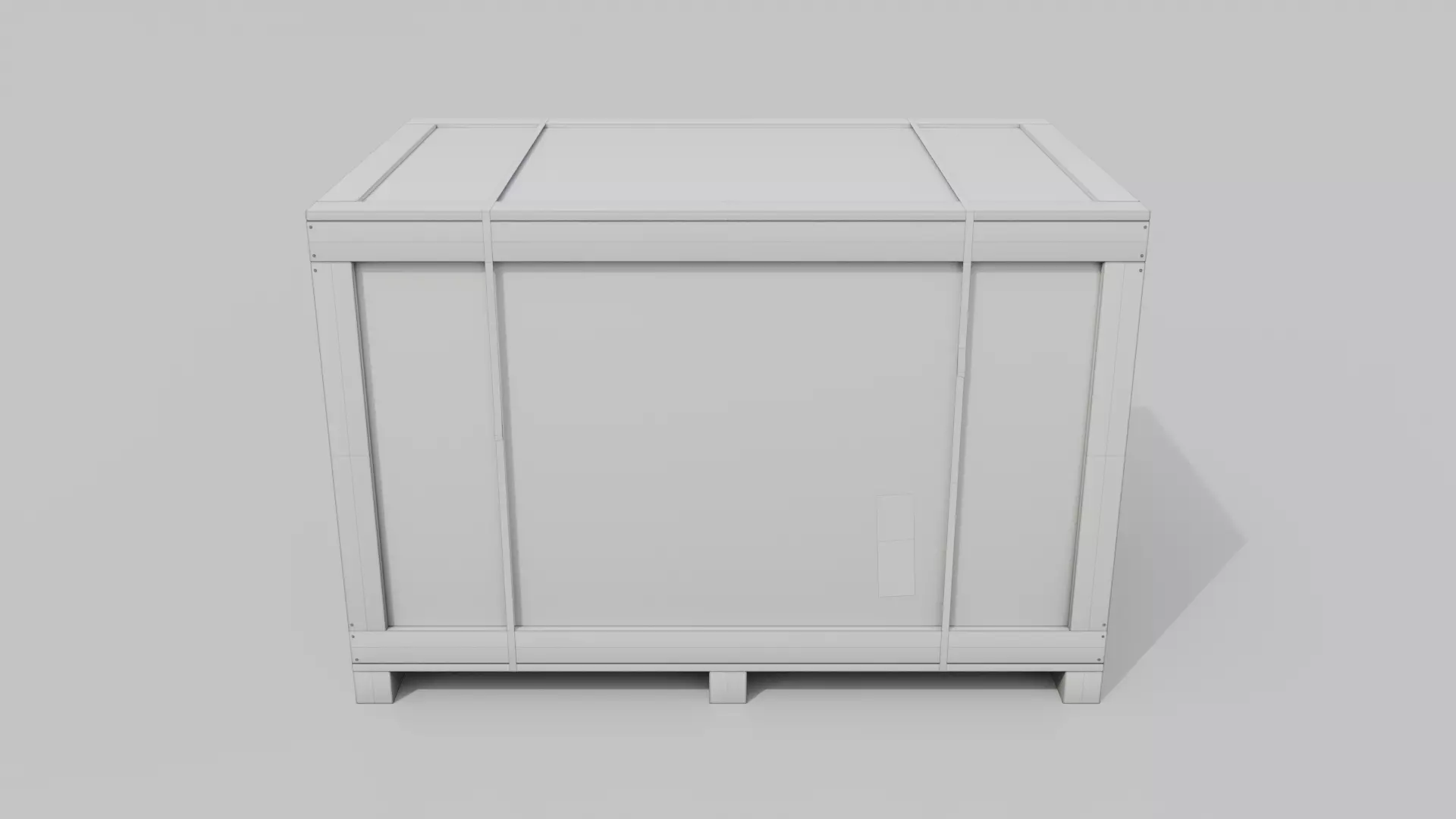 Rectangular Wooden Crate - Customizable Shipping Box Low-poly 3D model_19