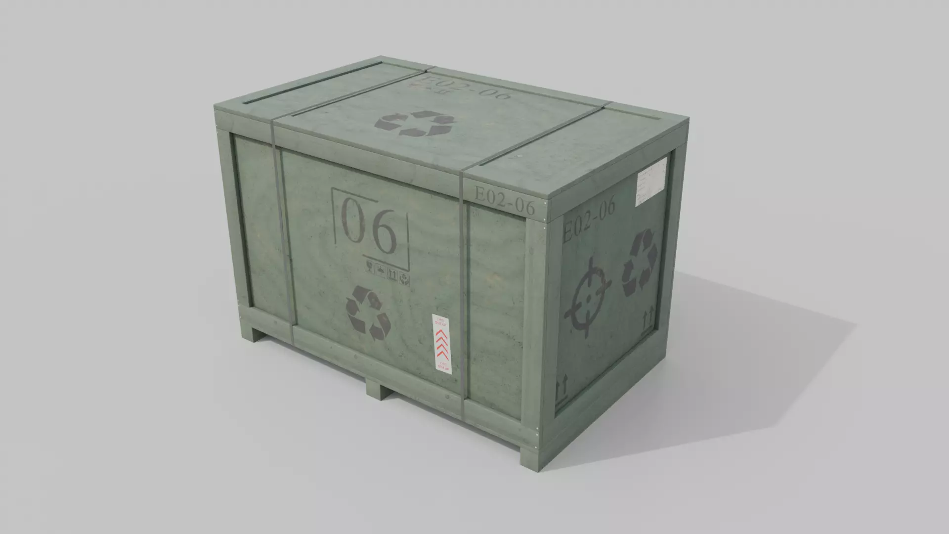 Rectangular Wooden Crate - Customizable Shipping Box Low-poly 3D model_13